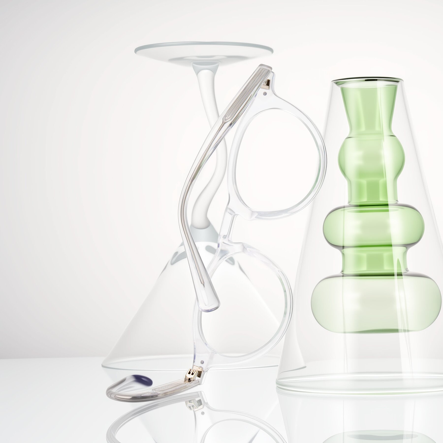 Lifestyle photography #2 of Herzog in Clear with Clear Eyeglass Lenses