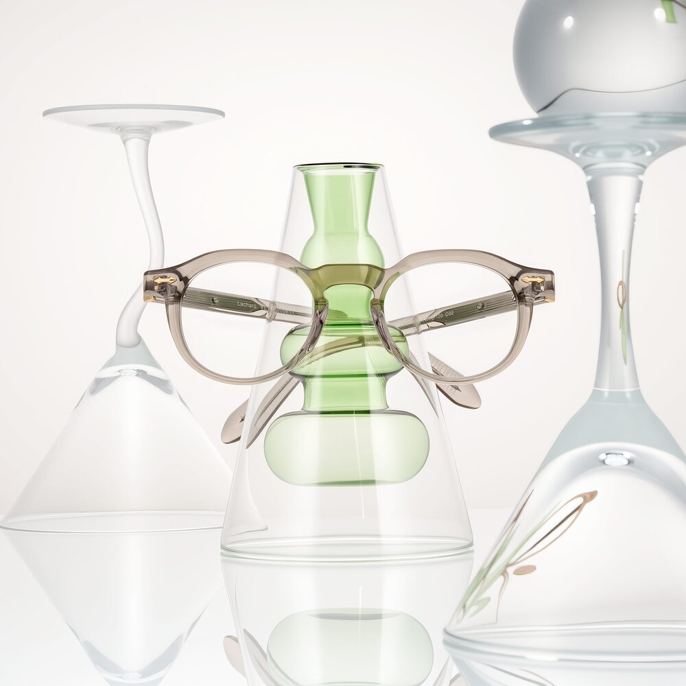 Transparent Brown Keyhole Bridge Retro-Vintage Round Eyeglasses