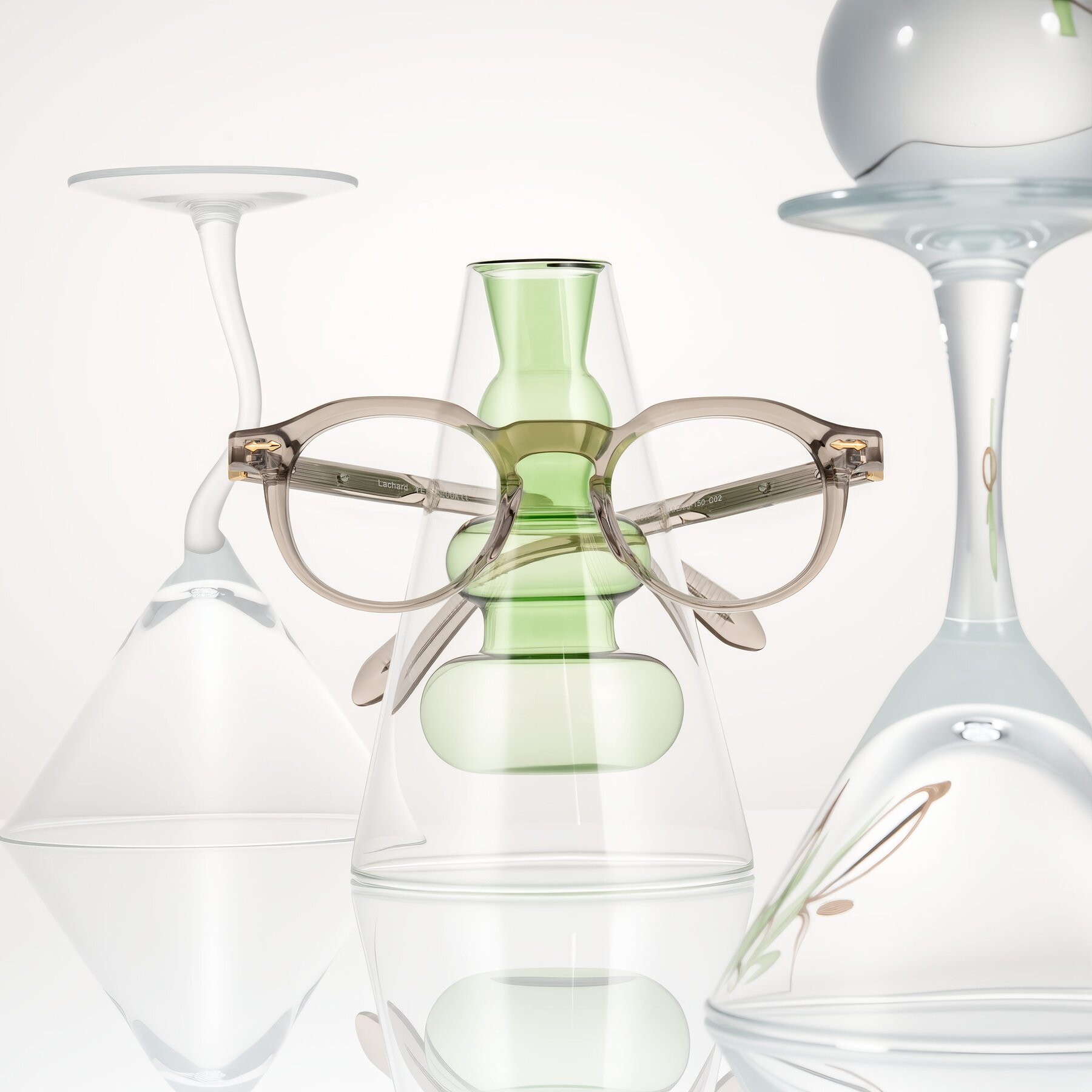 Lifestyle photography #1 of Lachard in Transparent Brown with Clear Eyeglass Lenses