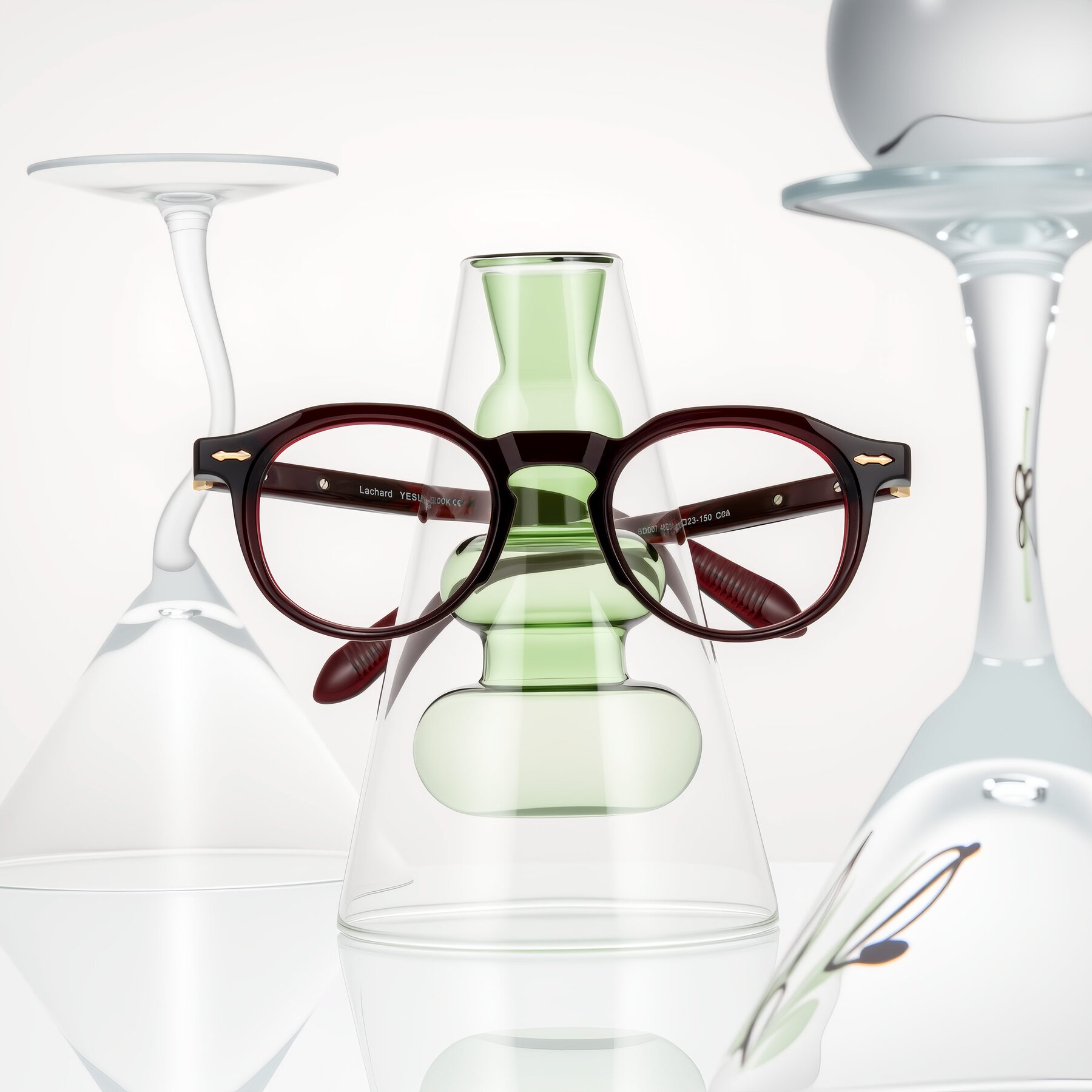 Lifestyle photography #1 of Lachard in Dark Cherry with Clear Eyeglass Lenses