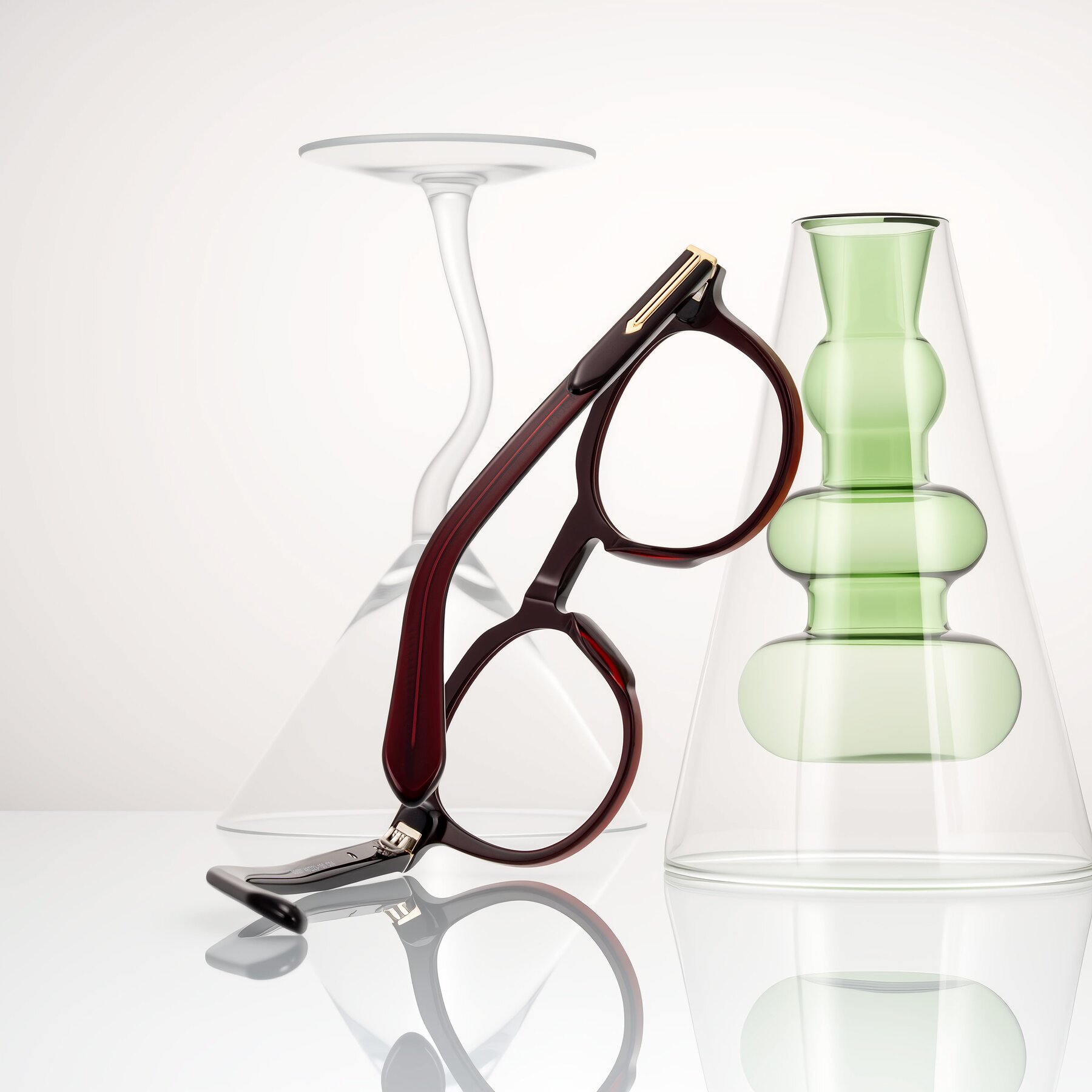 Lifestyle photography #2 of Lachard in Dark Cherry with Clear Eyeglass Lenses