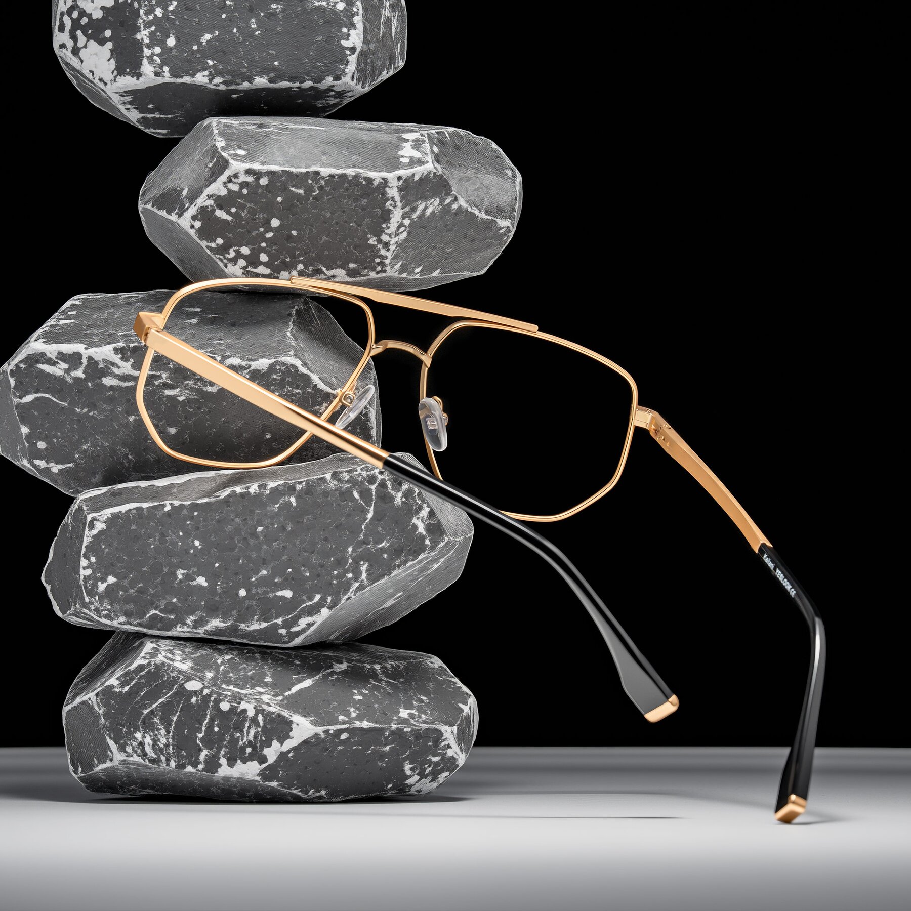Lifestyle photography #2 of Kailani in Gold/Matte Gold with Clear Eyeglass Lenses