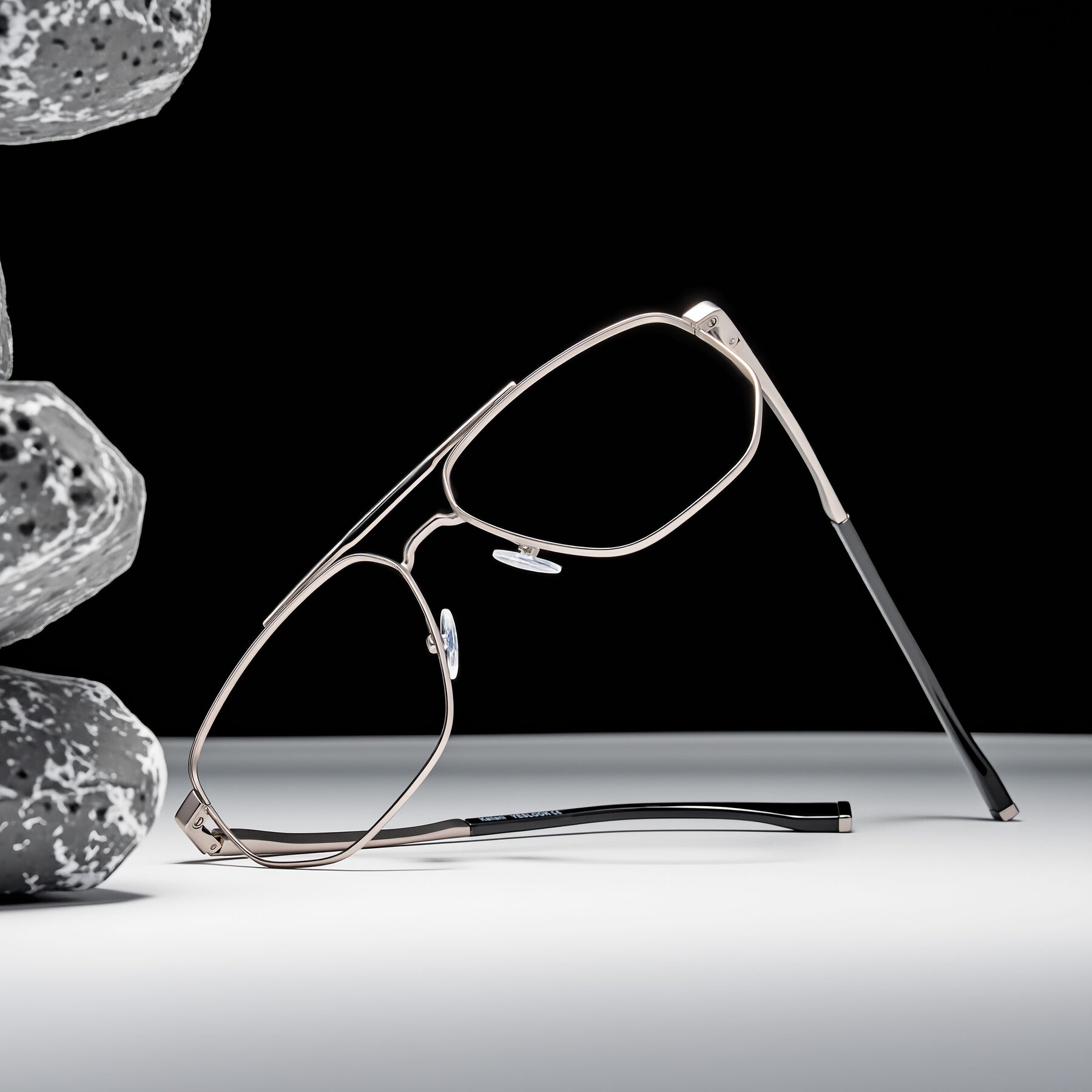 Lifestyle photography #1 of Kailani in Silver/Matte Silver with Clear Eyeglass Lenses