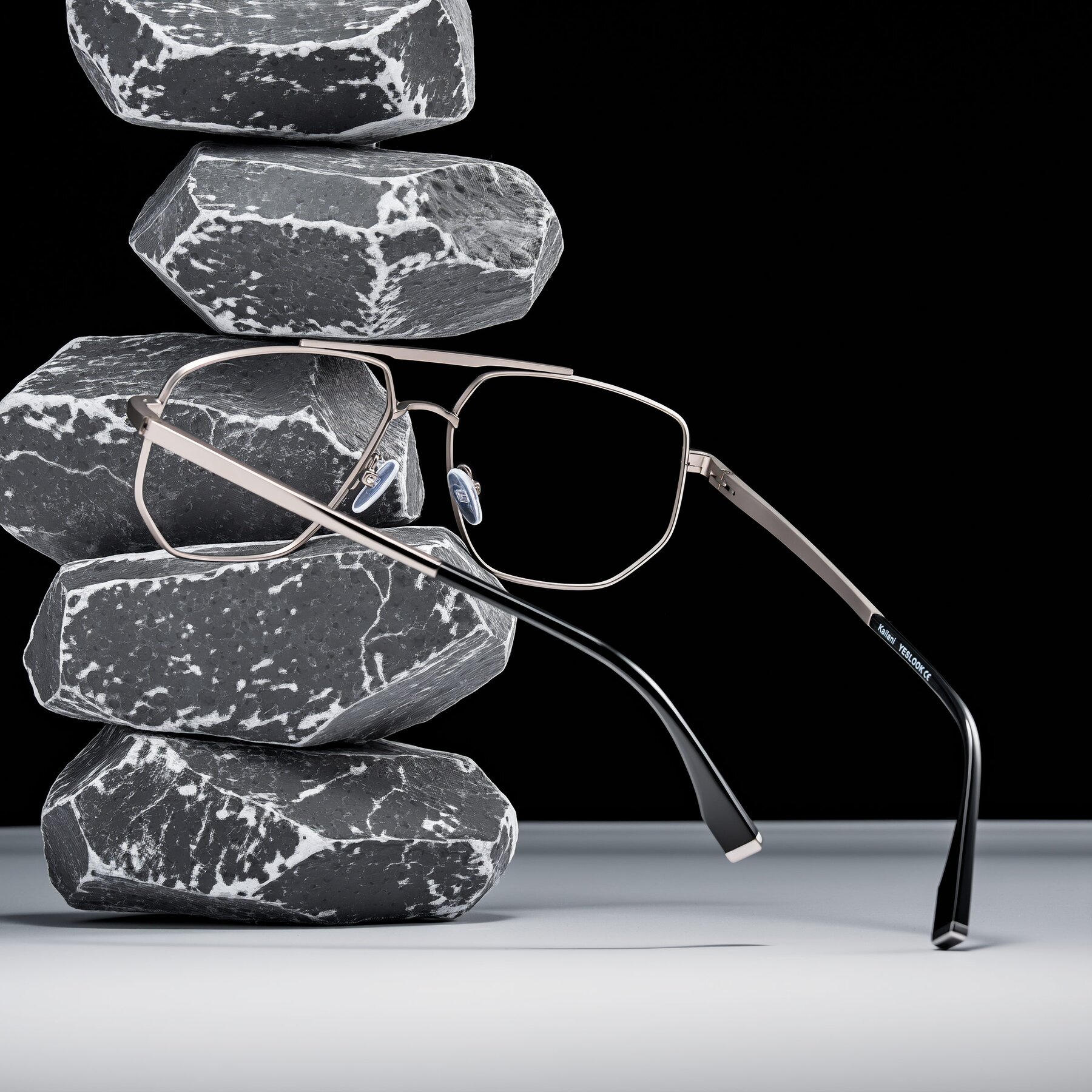 Lifestyle photography #2 of Kailani in Silver/Matte Silver with Clear Eyeglass Lenses