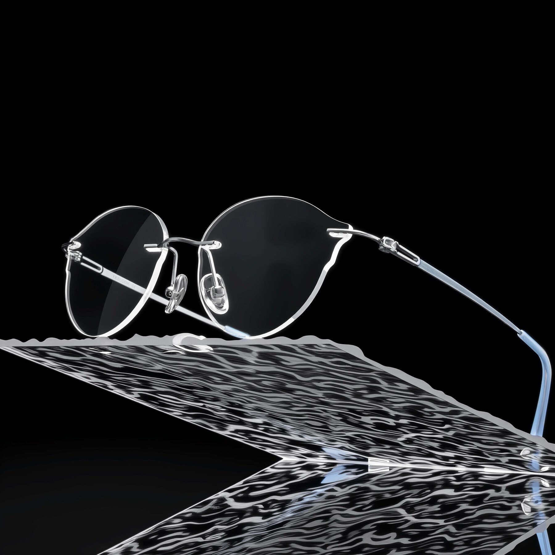 Women's lifestyle photography #2 of Barlow in Silver/Blue/Green with Clear Blue Light Blocking Lenses