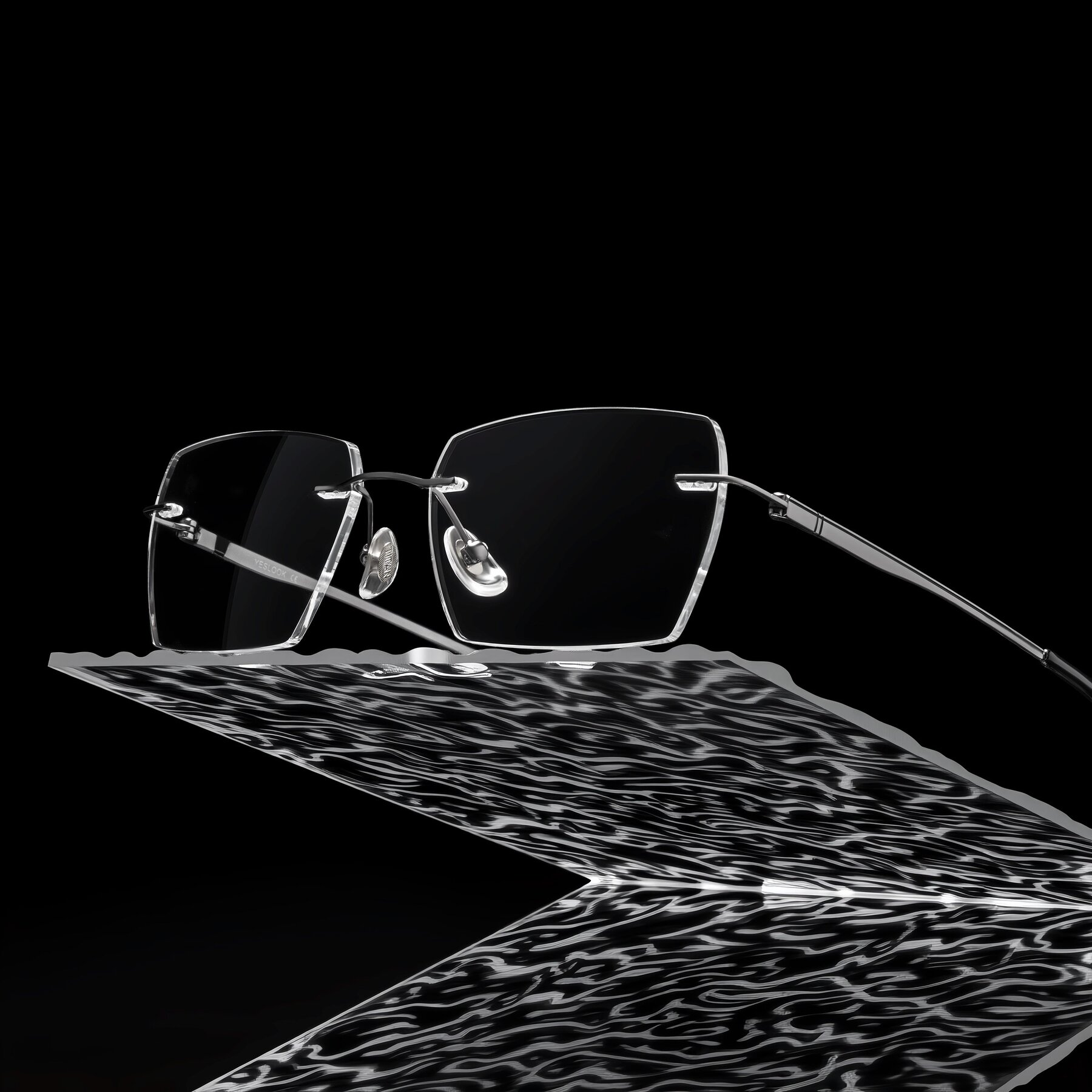 Men's lifestyle photography #1 of Tranquil in Gunmetal with Clear Blue Light Blocking Lenses
