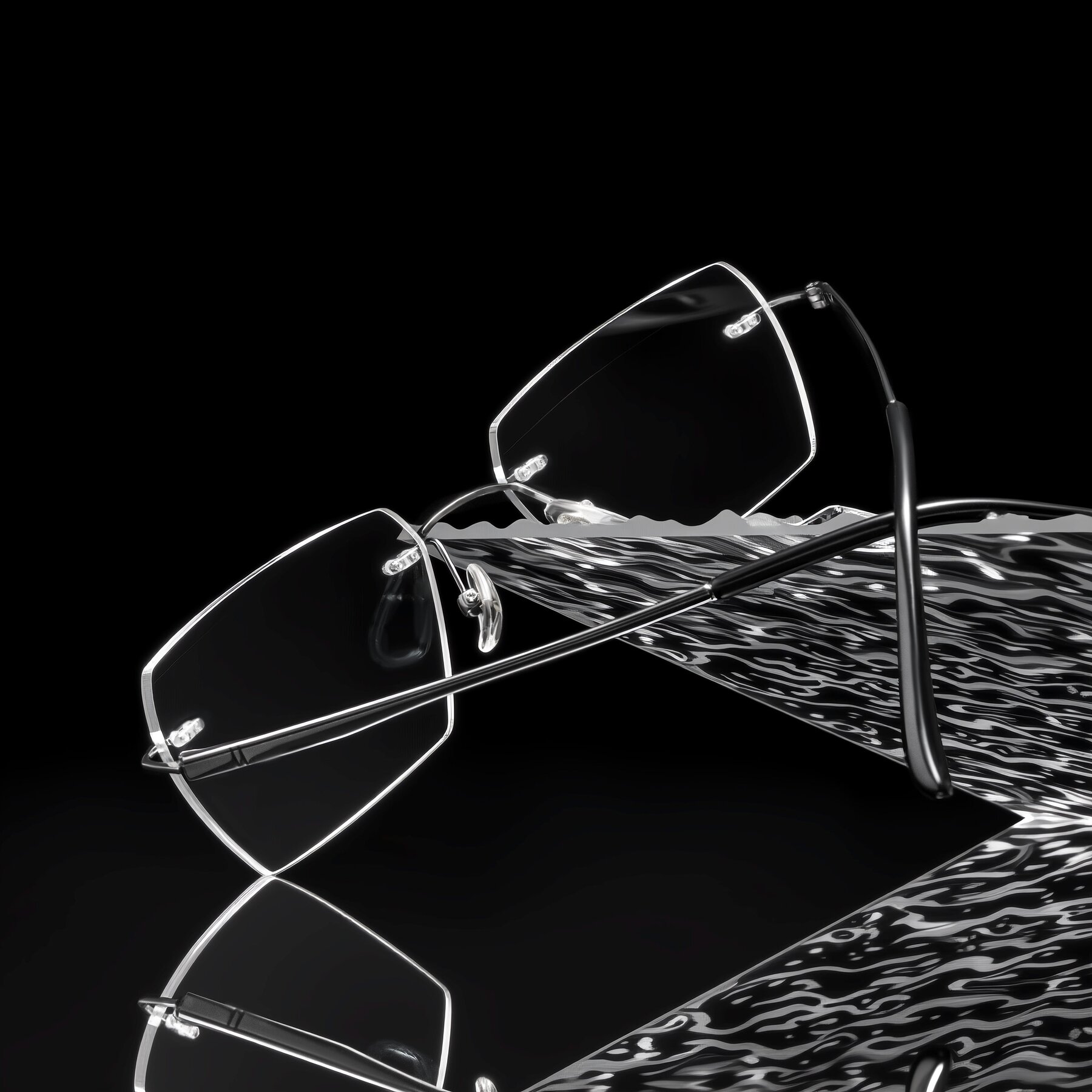 Men's lifestyle photography #2 of Tranquil in Gunmetal with Clear Blue Light Blocking Lenses
