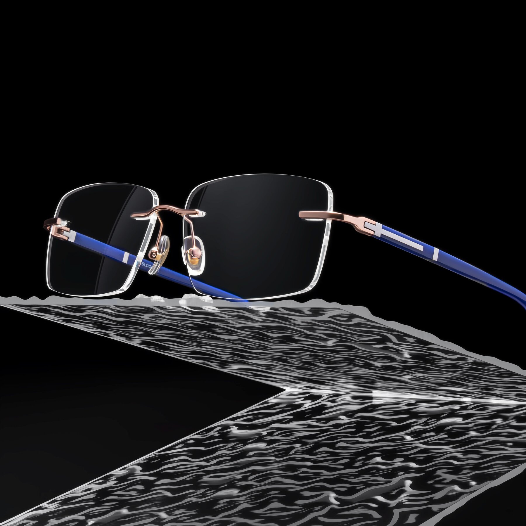 Men's lifestyle photography #2 of Mist in Rose Gold/Blue with Clear Eyeglass Lenses