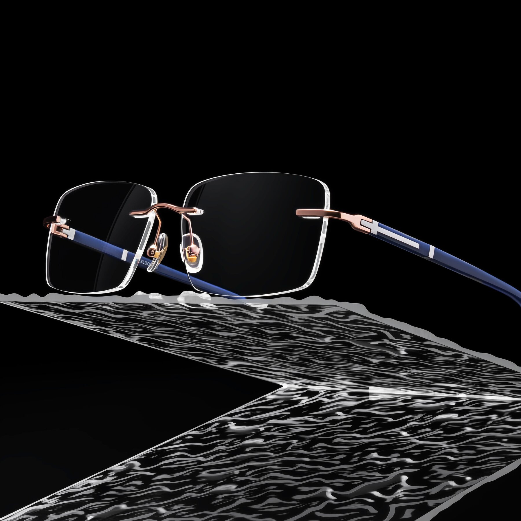 Men's lifestyle photography #2 of Mist in Rose Gold/Blue with Clear Eyeglass Lenses