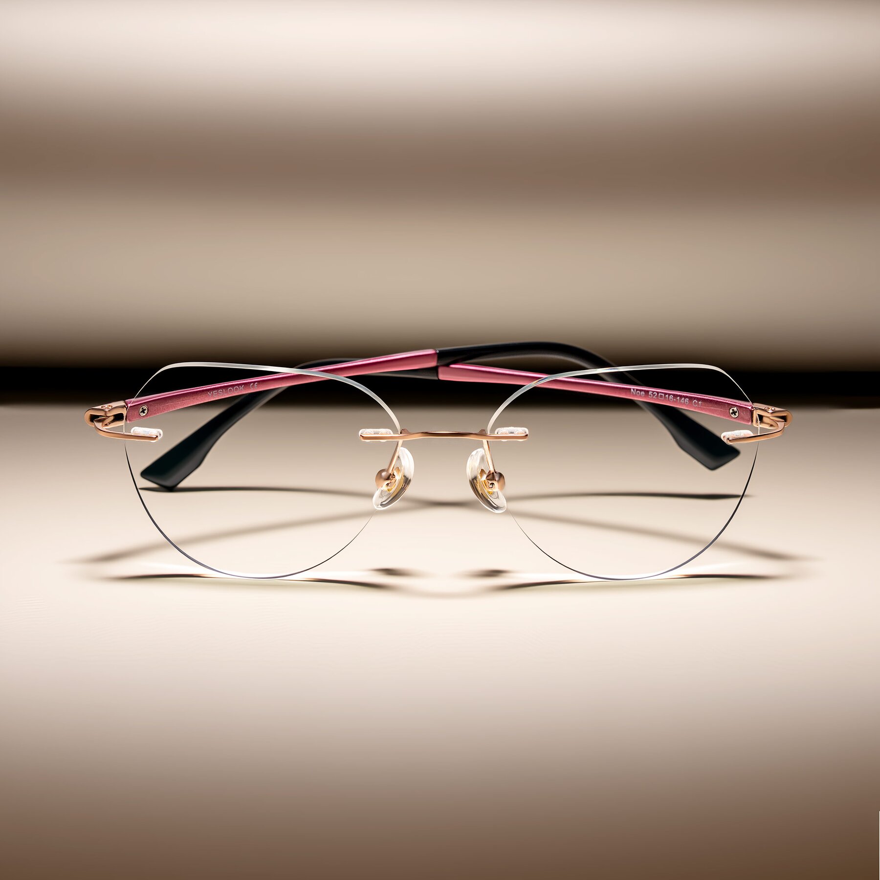 Lifestyle photography #1 of Noe in Rose Gold/Purple with Clear Blue Light Blocking Lenses