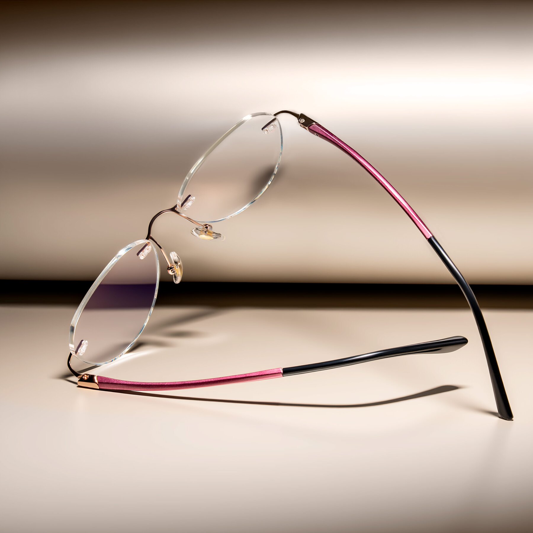 Lifestyle photography #2 of Noe in Rose Gold/Purple with Clear Blue Light Blocking Lenses