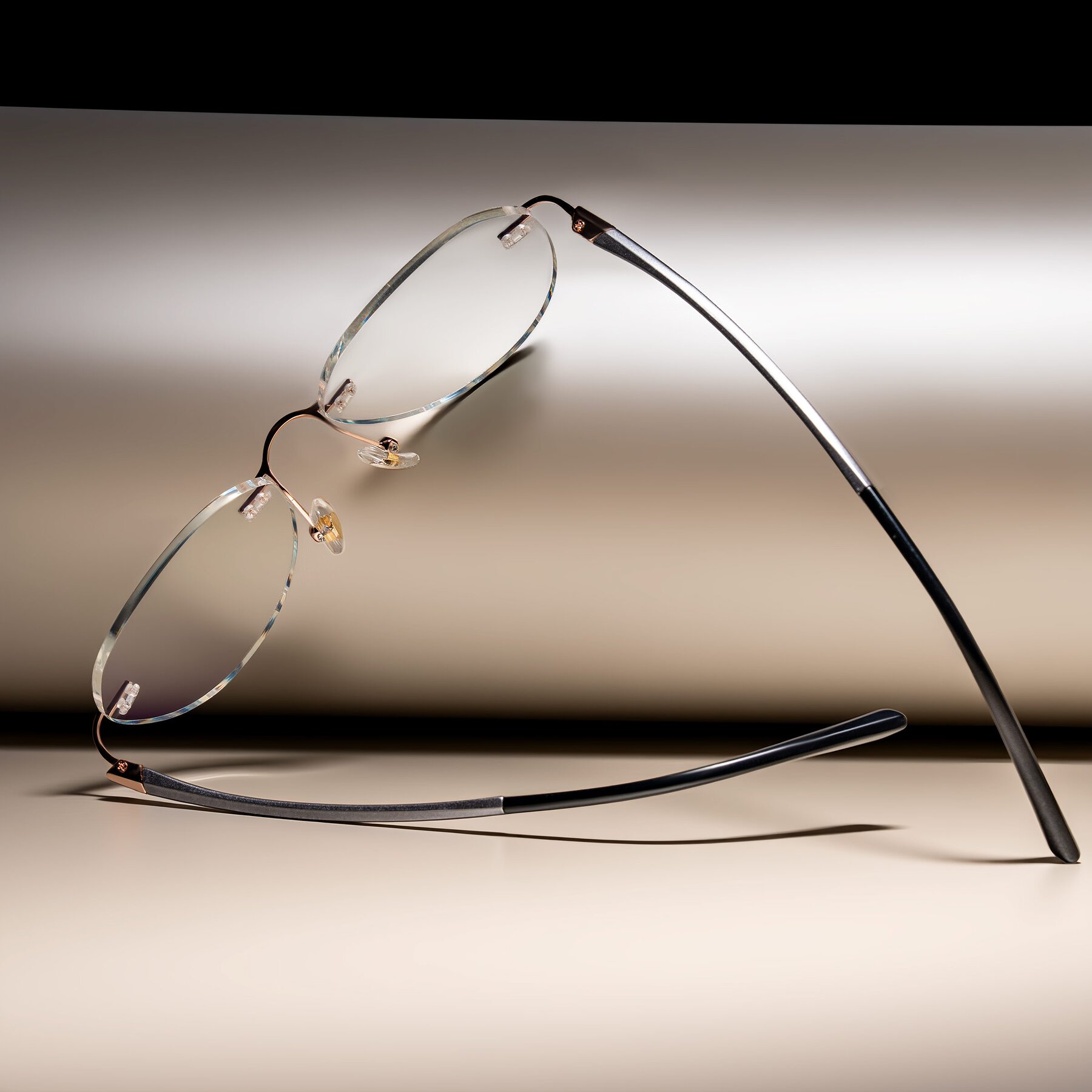 Lifestyle photography #1 of Noe in Rose Gold/Gray with Clear Eyeglass Lenses