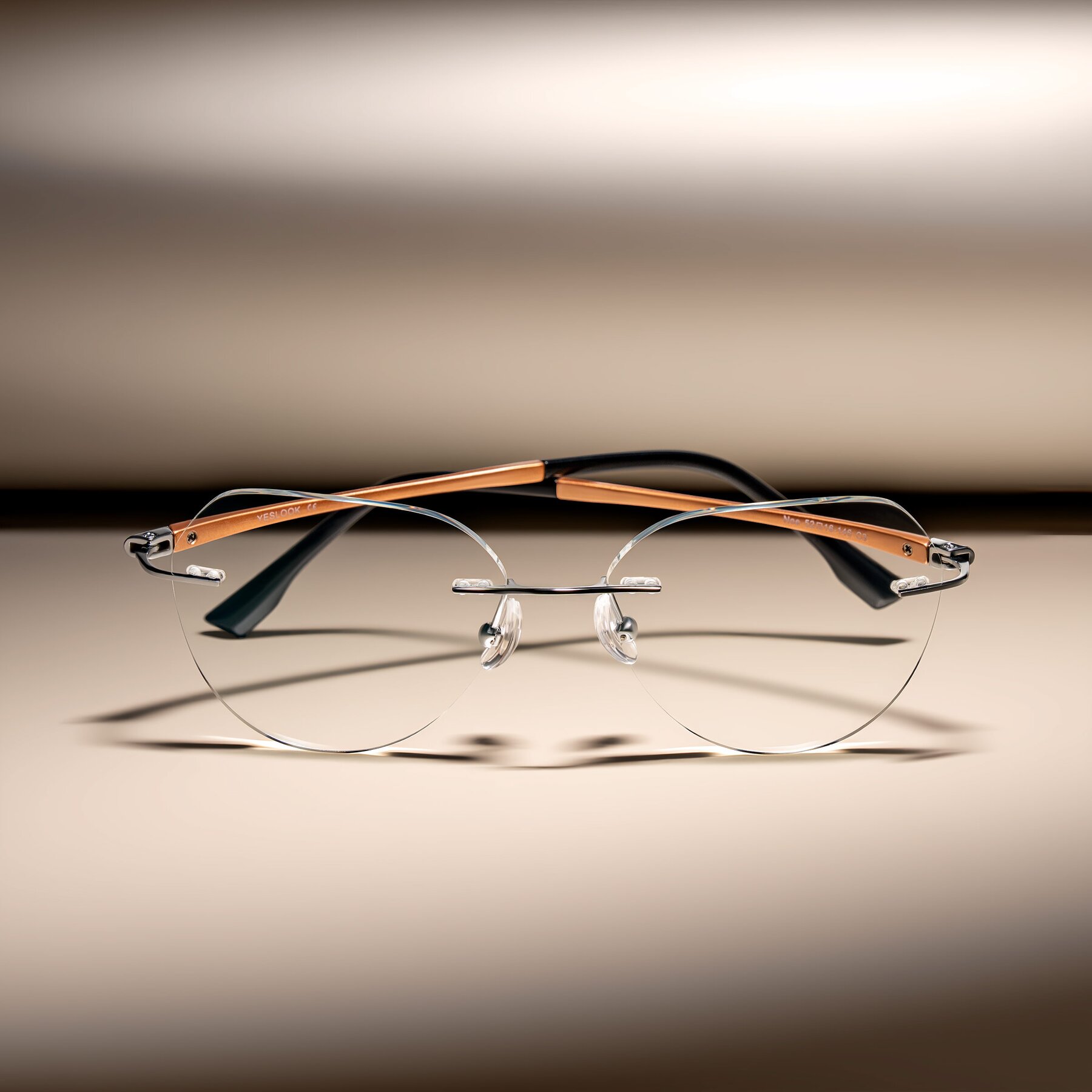 Lifestyle photography #1 of Noe in Silver/Brown with Clear Eyeglass Lenses
