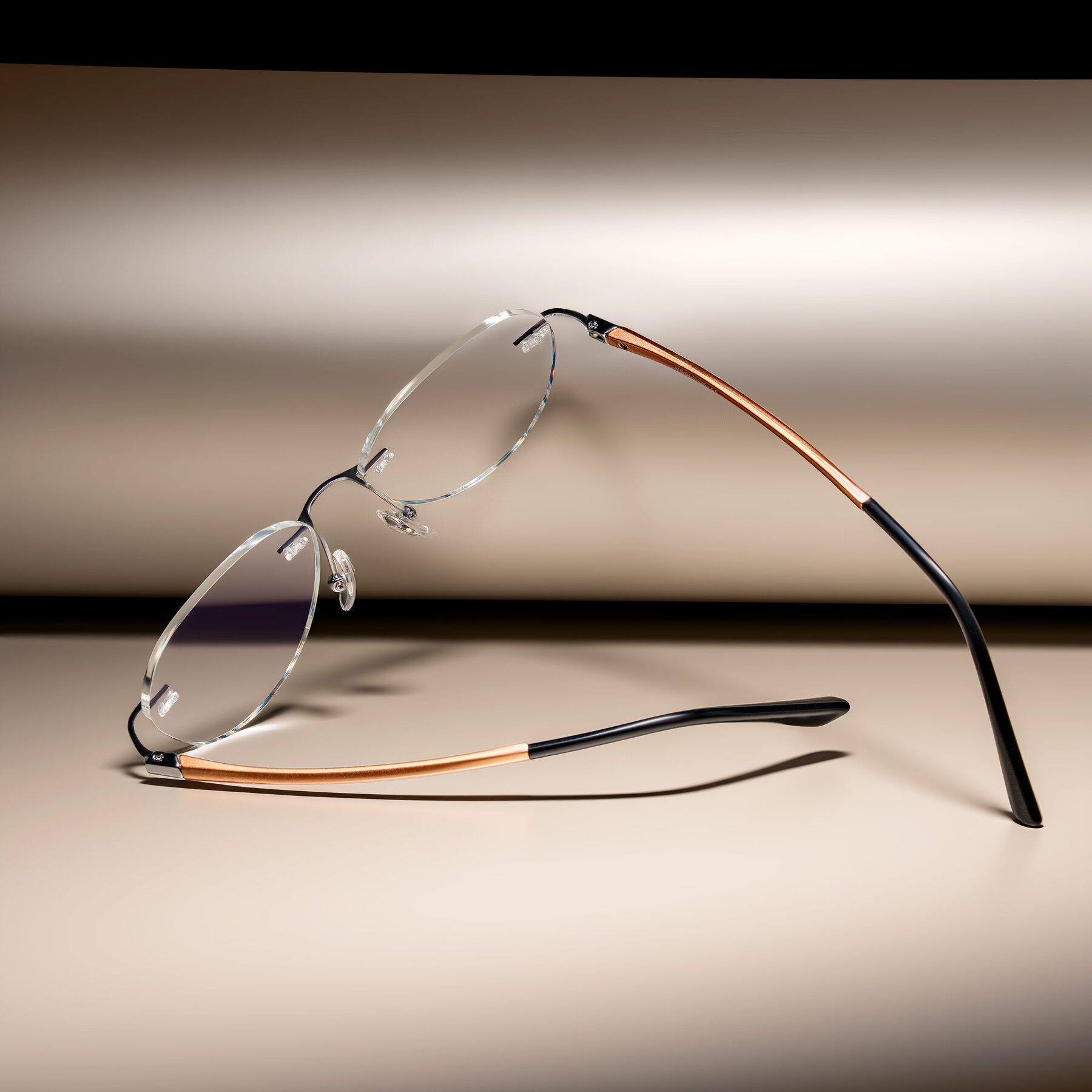 Lifestyle photography #2 of Noe in Silver/Brown with Clear Eyeglass Lenses