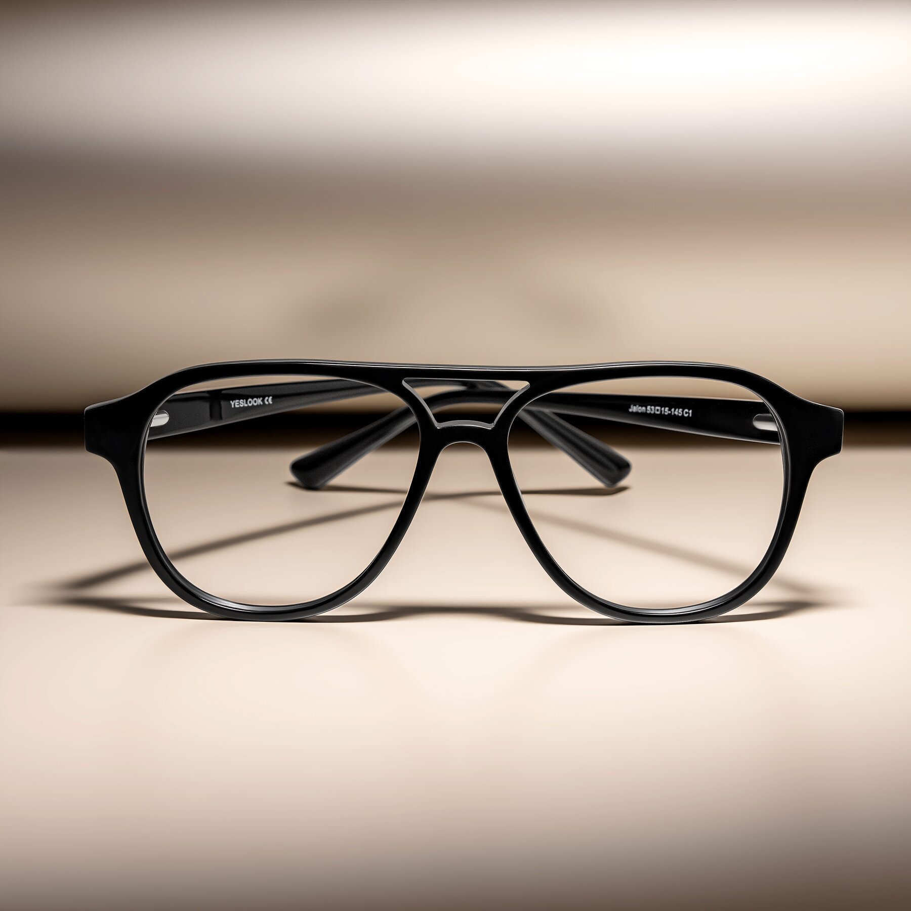 Lifestyle photography #1 of Jalon in Black with Clear Blue Light Blocking Lenses