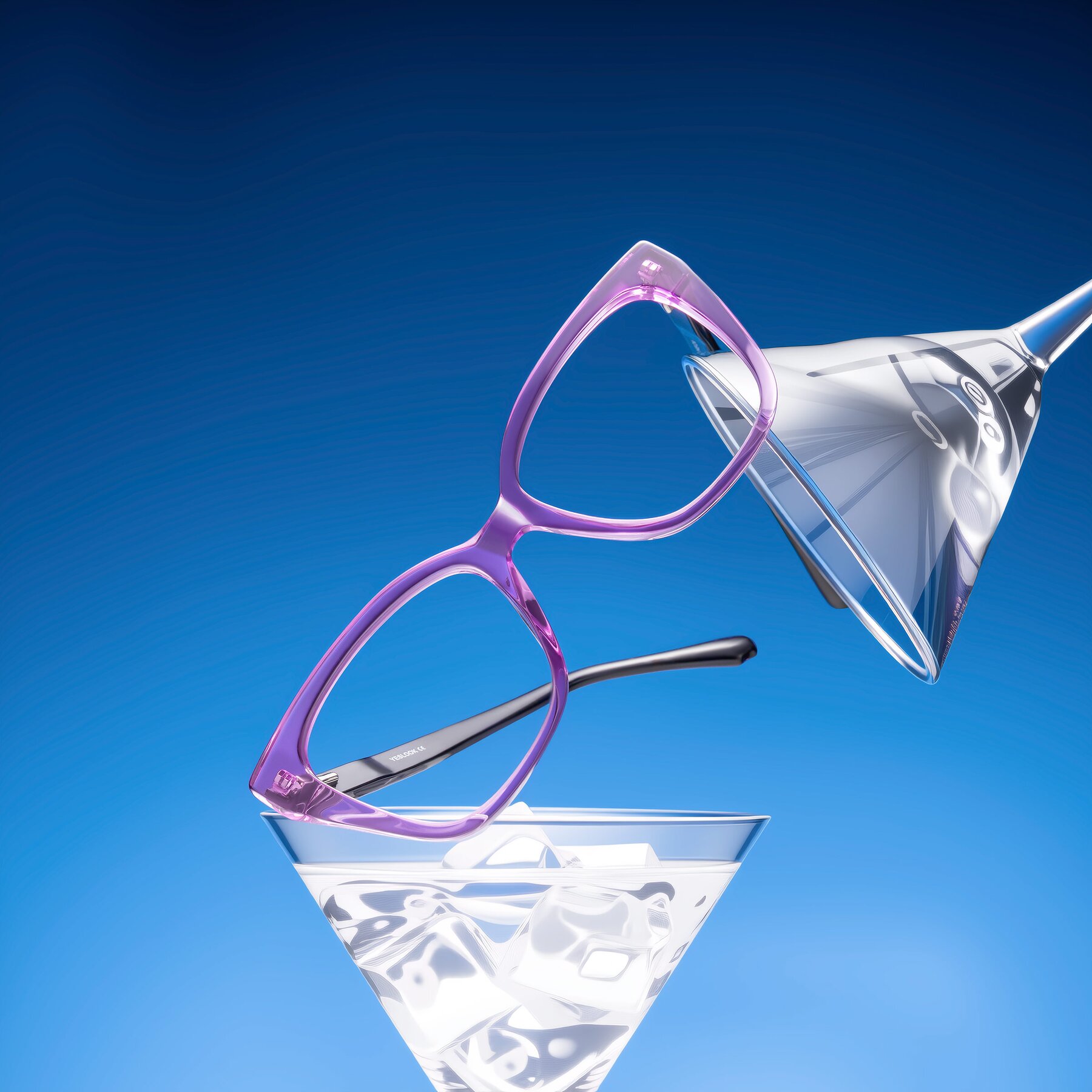 Lifestyle photography #1 of Kahlem in Violet with Clear Eyeglass Lenses