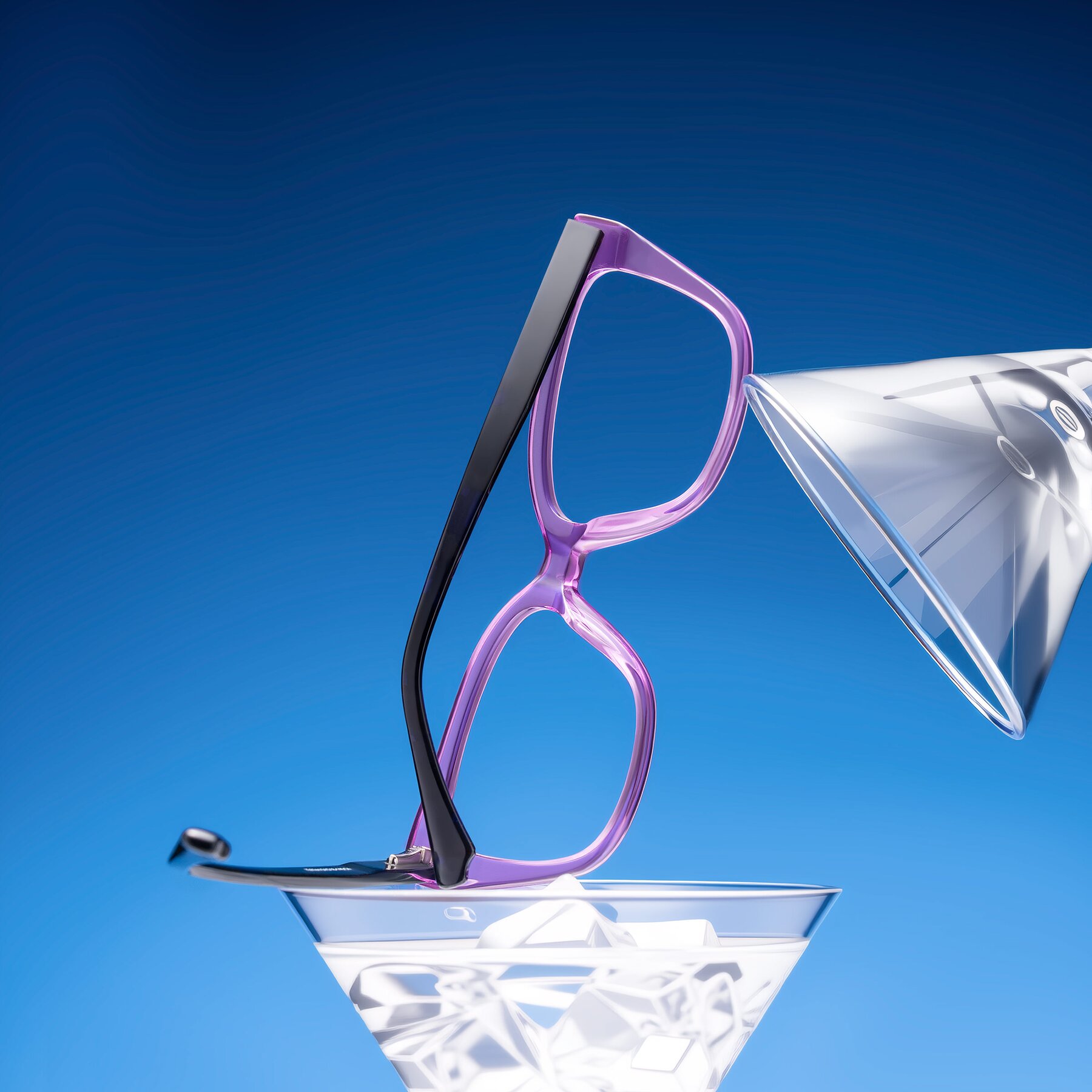 Lifestyle photography #2 of Kahlem in Violet with Clear Eyeglass Lenses