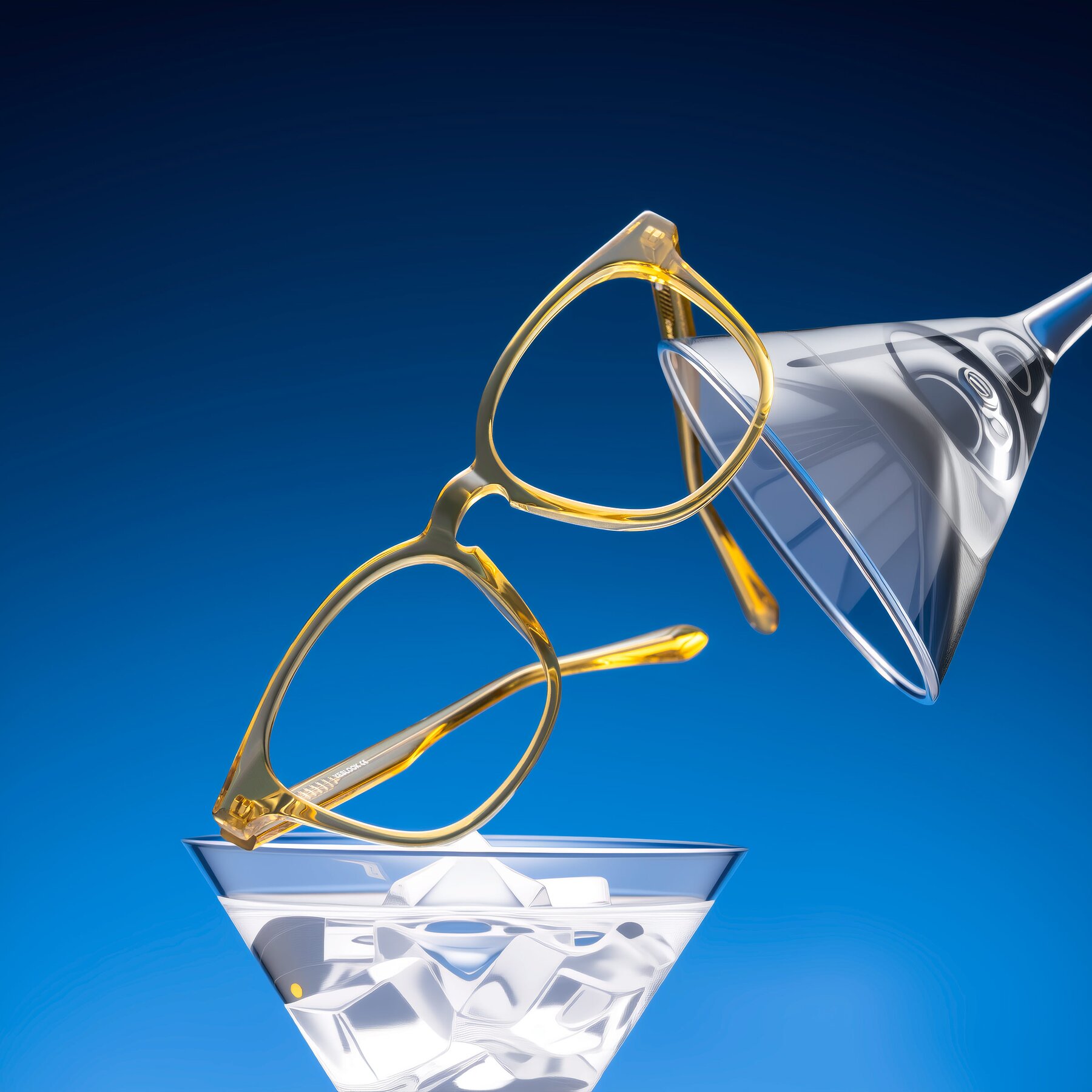 Lifestyle photography #1 of Finglas in Mustard Crystal with Clear Blue Light Blocking Lenses