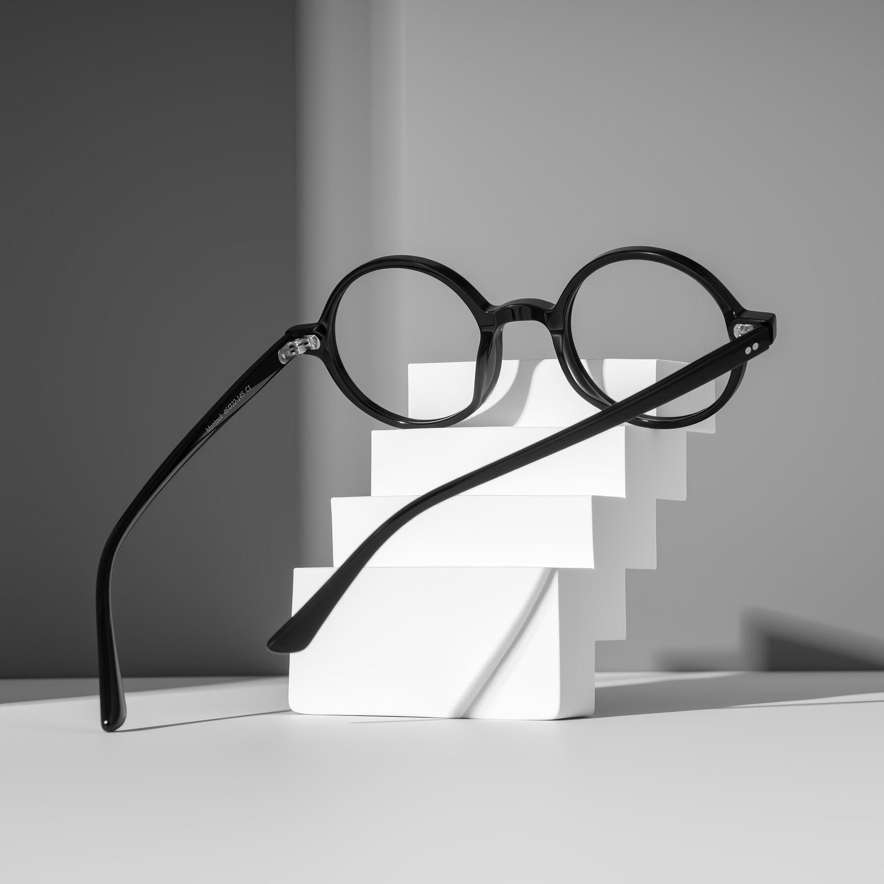 Lifestyle photography #2 of Montauk in Black with Clear Eyeglass Lenses
