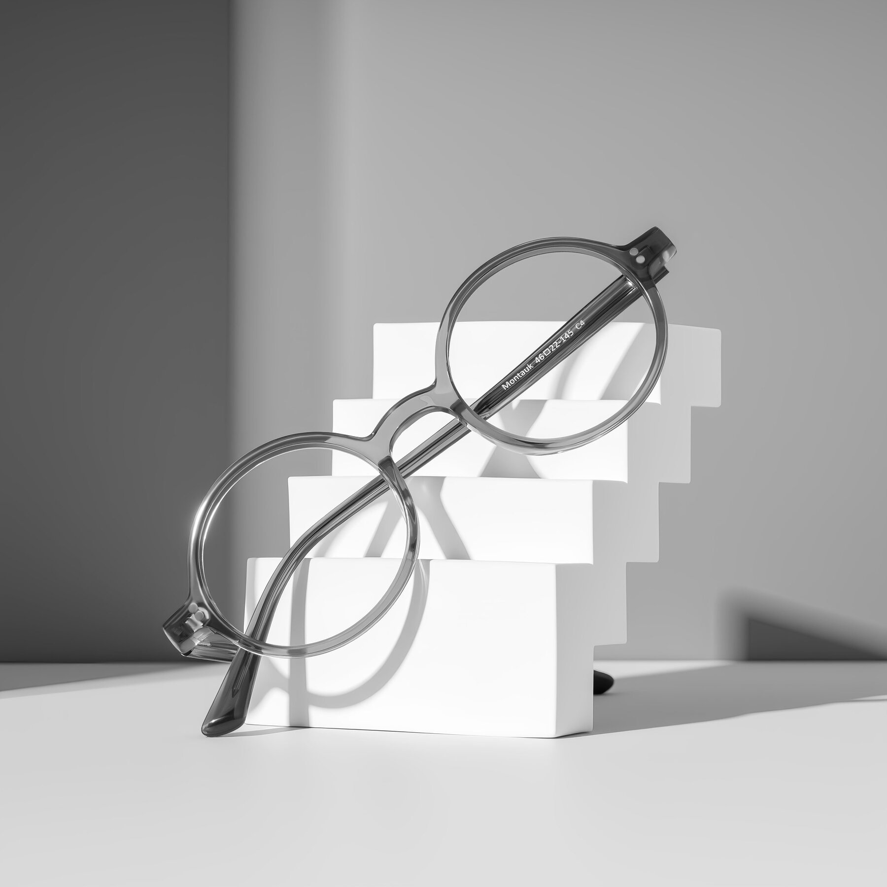 Lifestyle photography #1 of Montauk in Gray with Clear Eyeglass Lenses