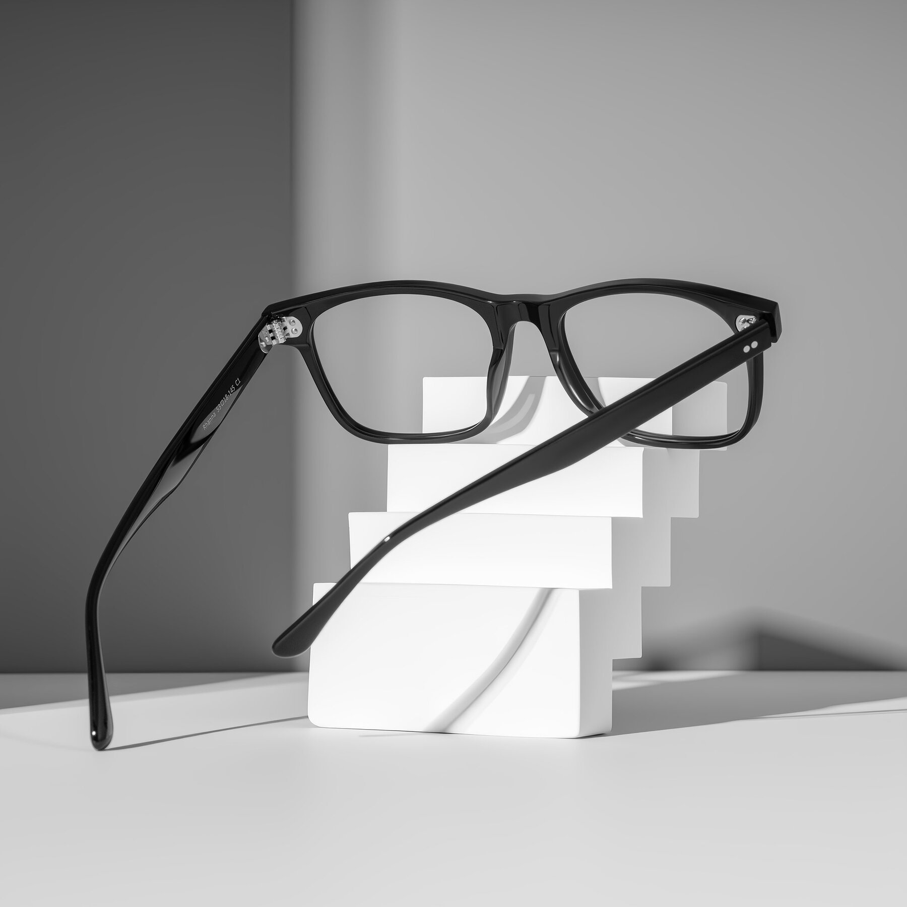 Lifestyle photography #2 of Rhanna in Black with Clear Eyeglass Lenses