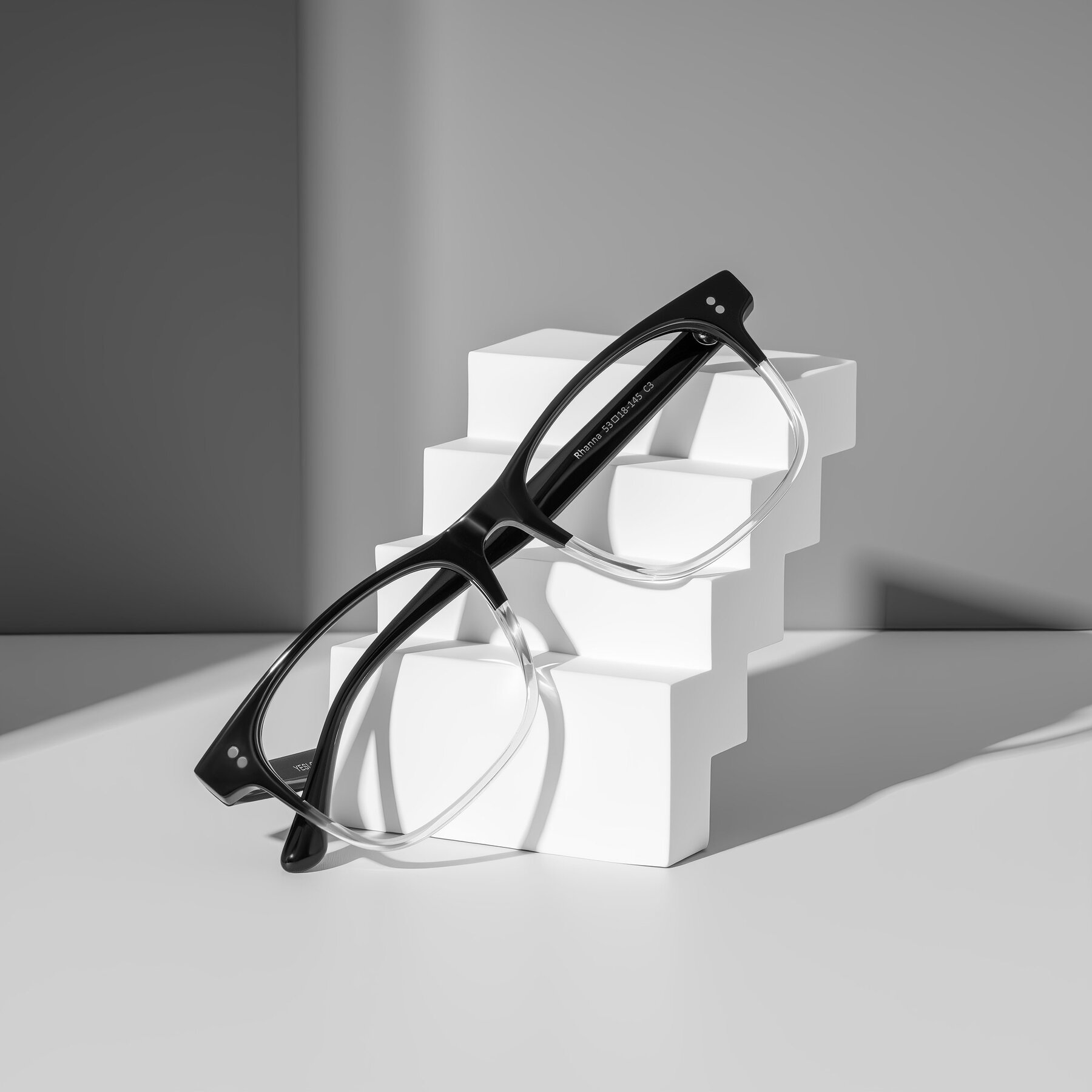 Lifestyle photography #1 of Rhanna in Black/Clear with Clear Blue Light Blocking Lenses