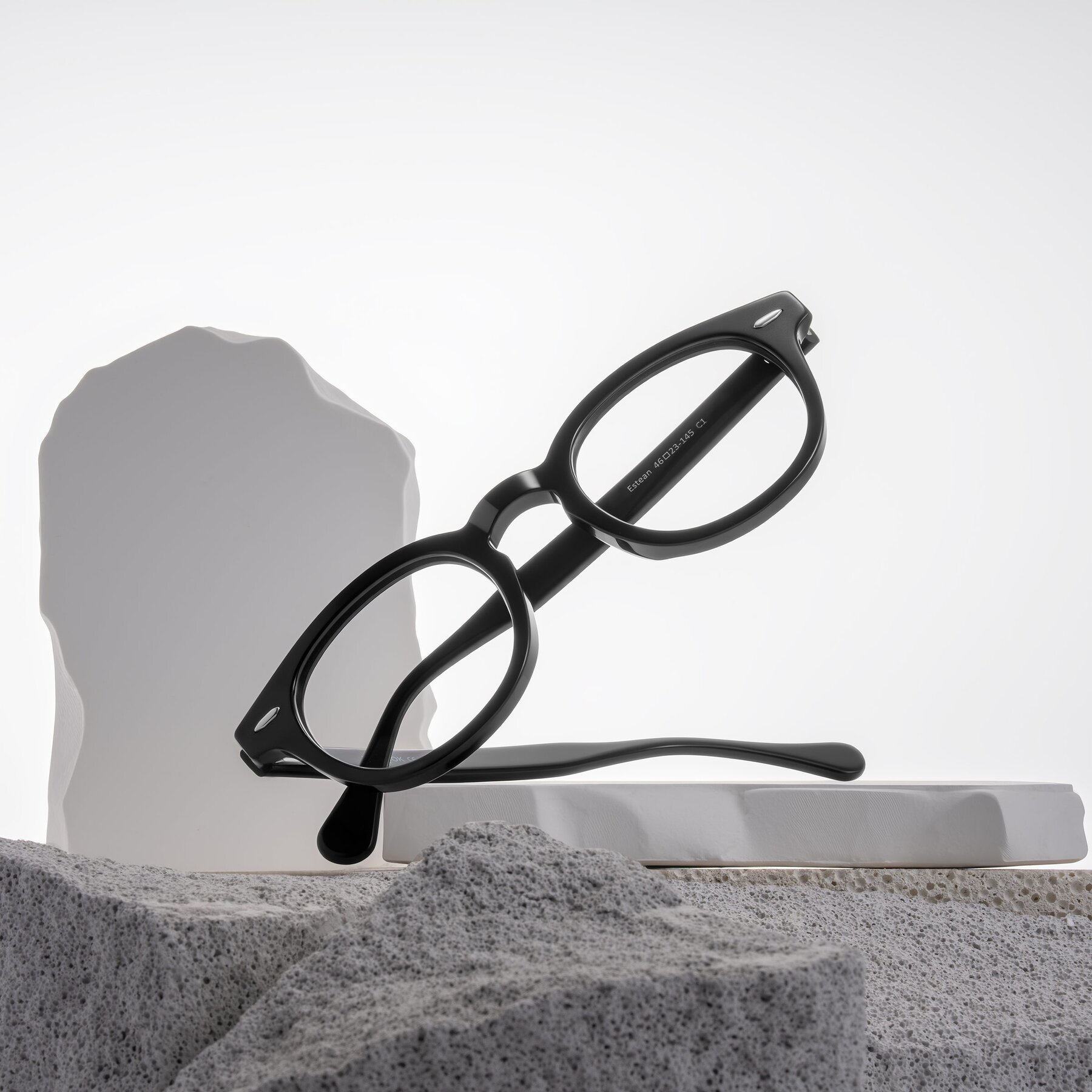 Lifestyle photography #1 of Estean in Black with Clear Blue Light Blocking Lenses