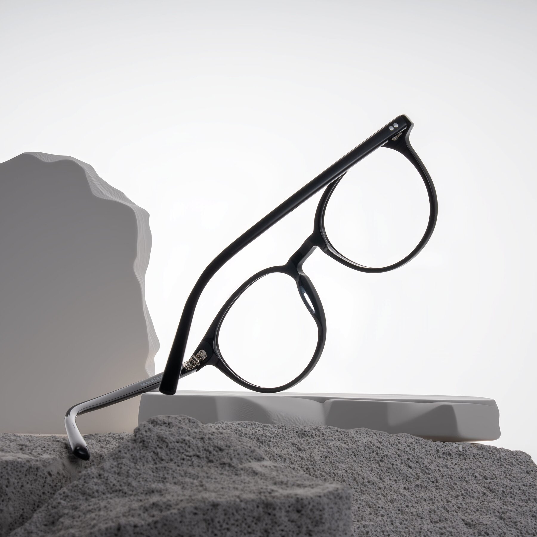 Lifestyle photography #2 of Haharou in Black with Clear Blue Light Blocking Lenses