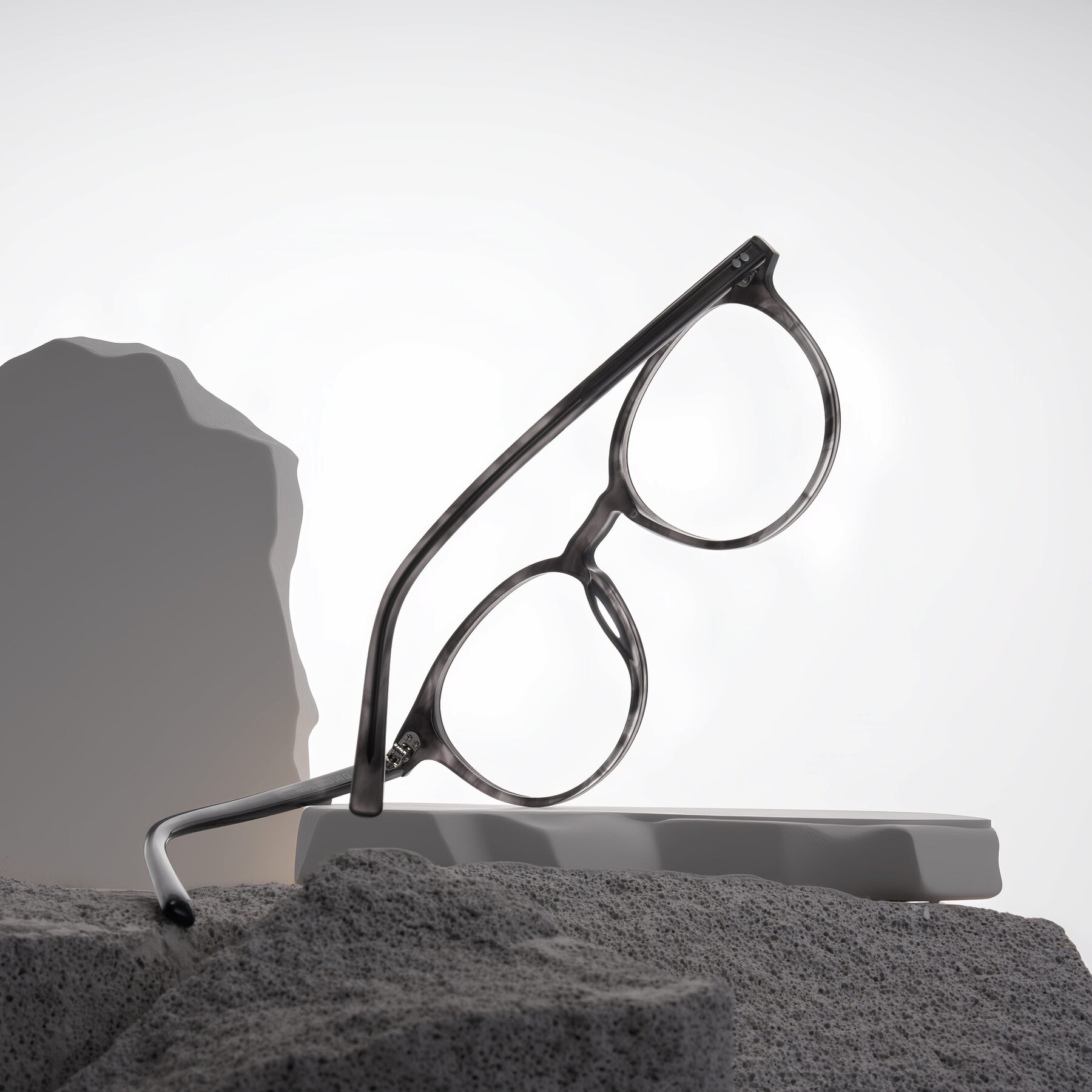 Lifestyle photography #2 of Haharou in Smoke with Clear Eyeglass Lenses