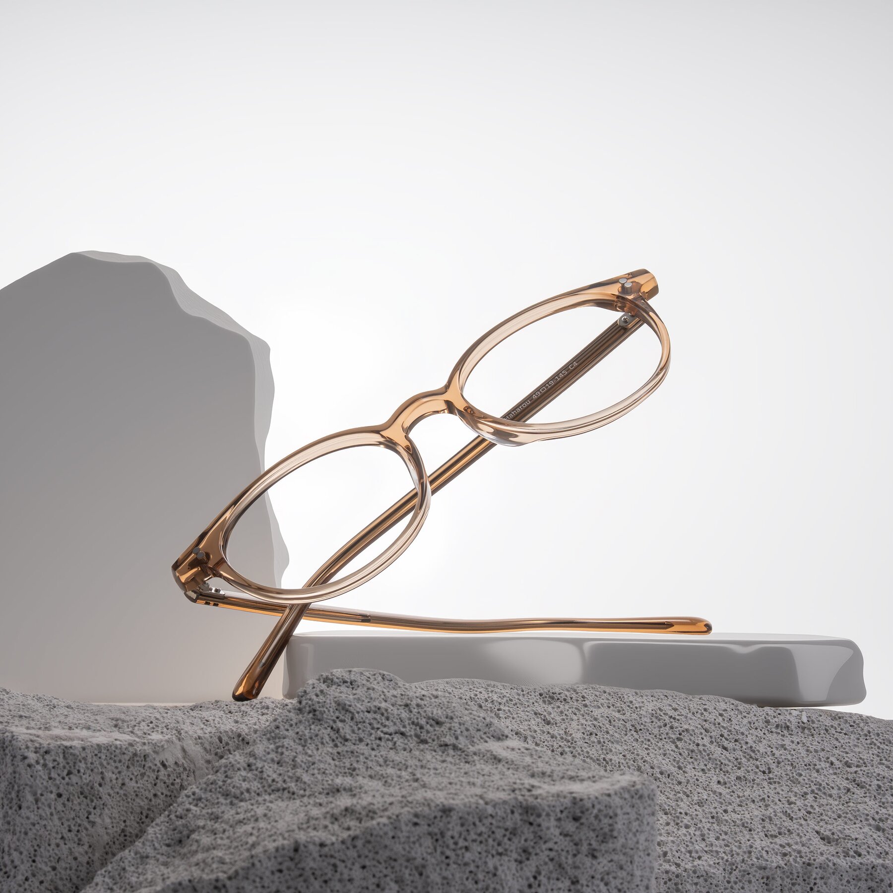 Lifestyle photography #1 of Haharou in Light Brown with Clear Eyeglass Lenses