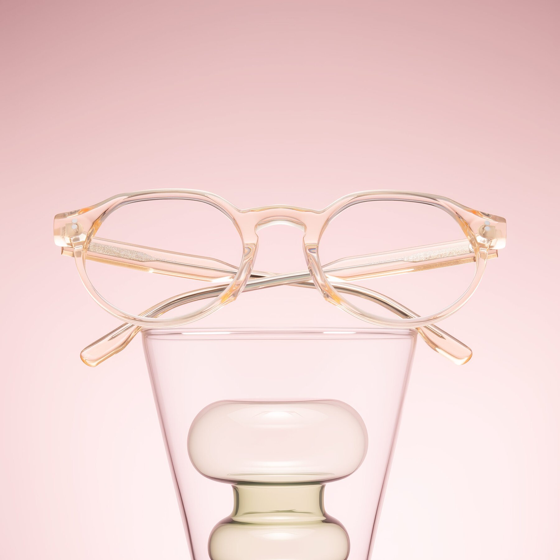 Lifestyle photography #1 of Vaswat in Light Orange with Clear Eyeglass Lenses