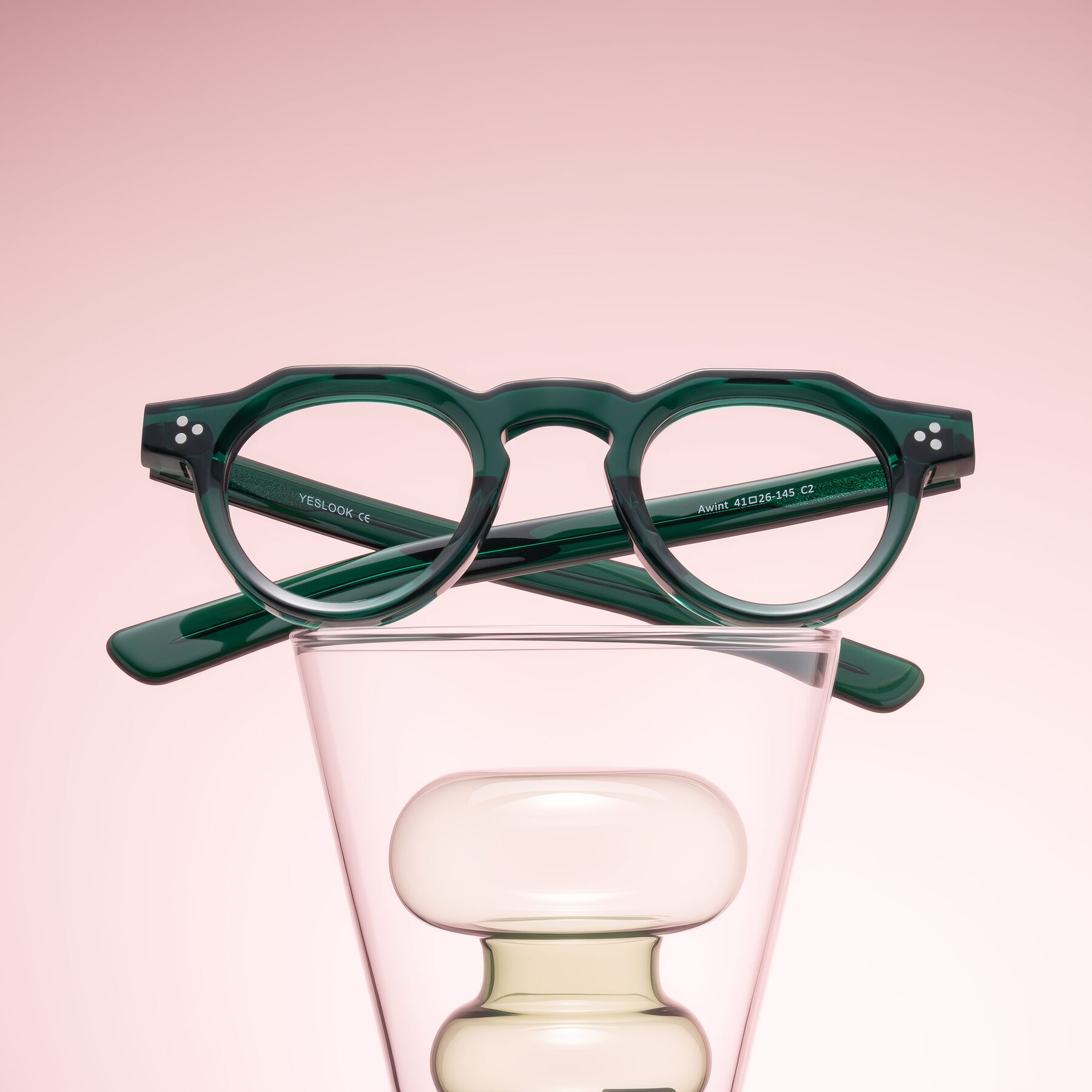 Lifestyle photography #1 of Awint in Emerald Green with Clear Blue Light Blocking Lenses