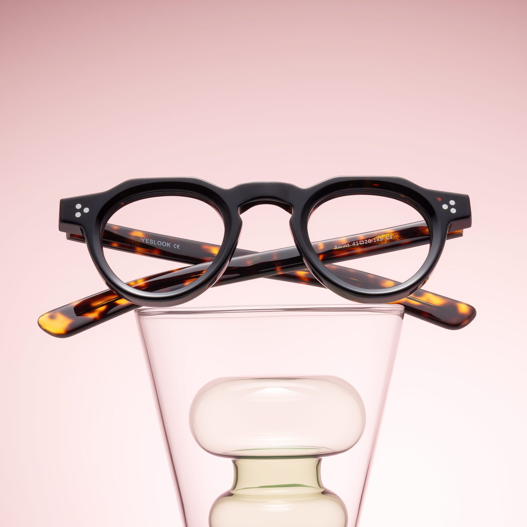 Lifestyle photography #1 of Awint in Dark Tortoise with Clear Eyeglass Lenses