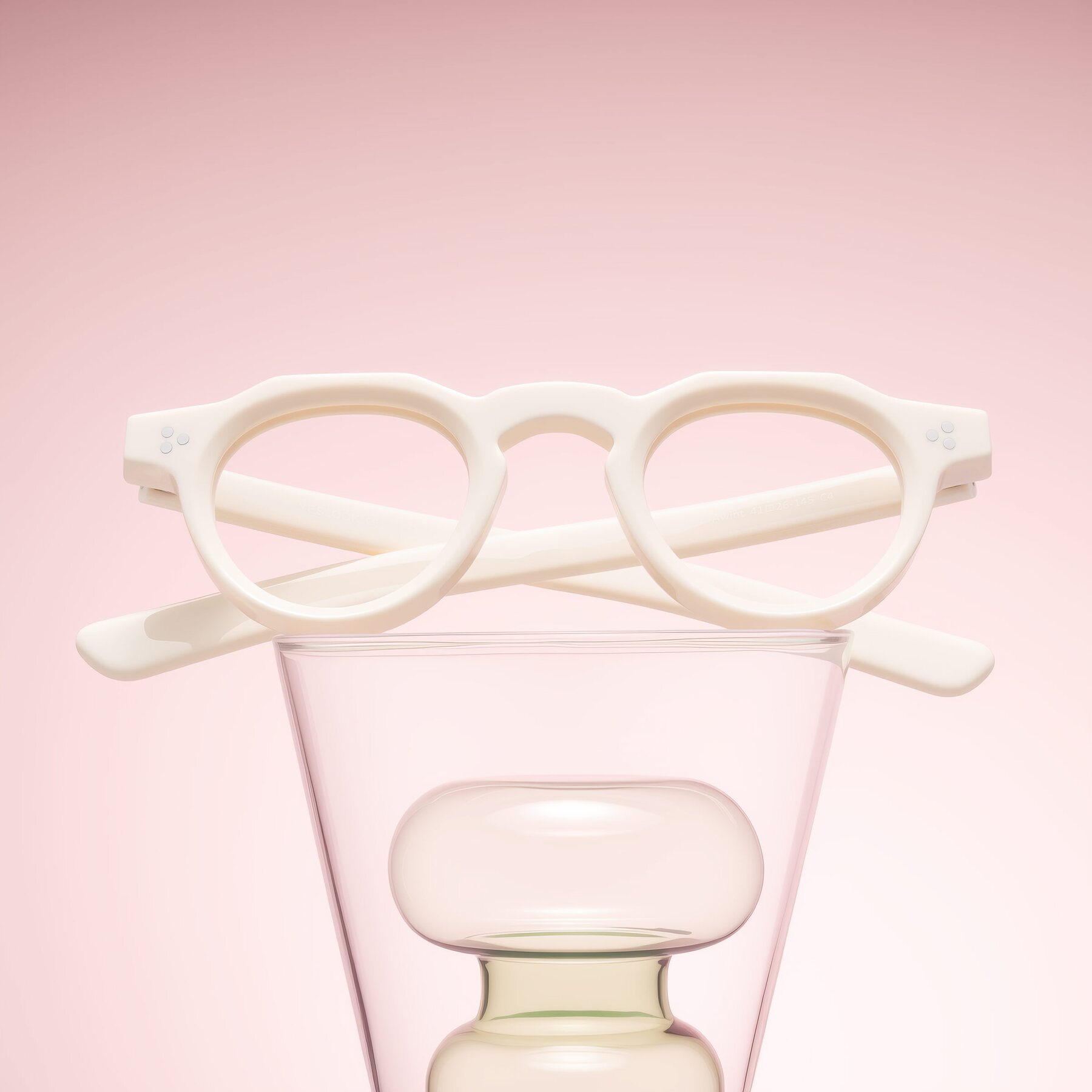 Lifestyle photography #1 of Awint in Ivory White with Clear Reading Eyeglass Lenses