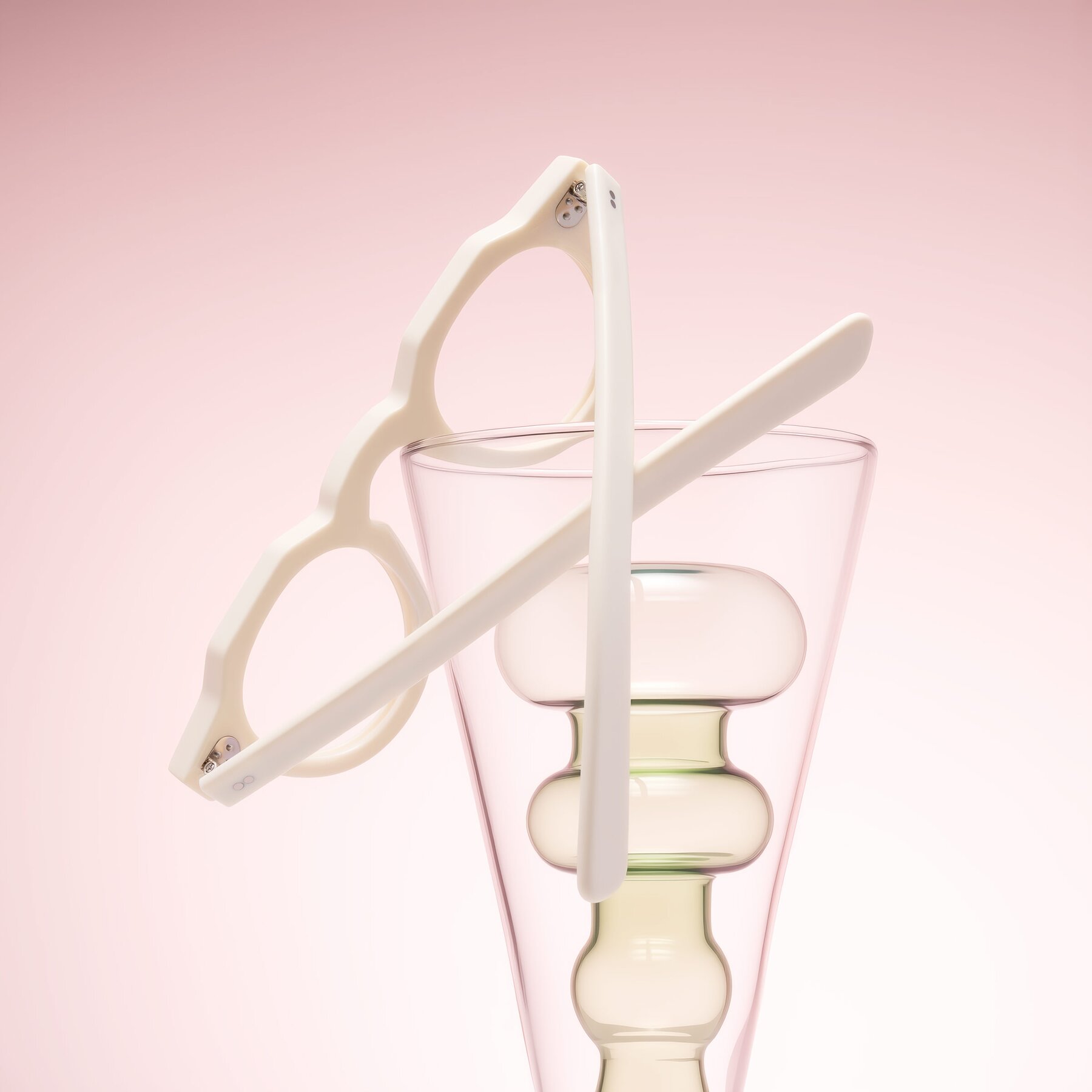 Lifestyle photography #2 of Awint in Ivory White with Clear Reading Eyeglass Lenses