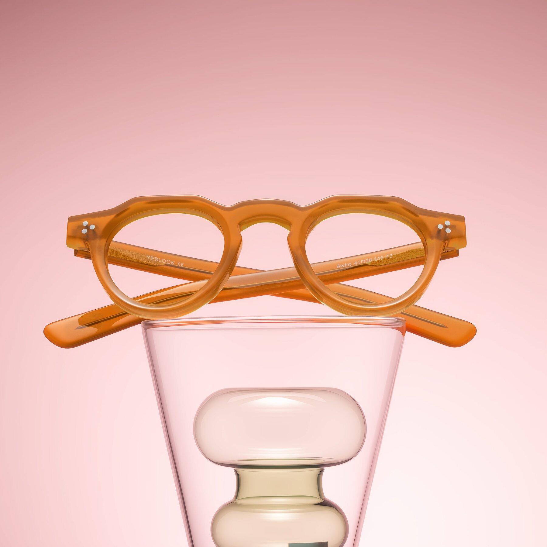 Lifestyle photography #1 of Awint in Caramel with Clear Eyeglass Lenses