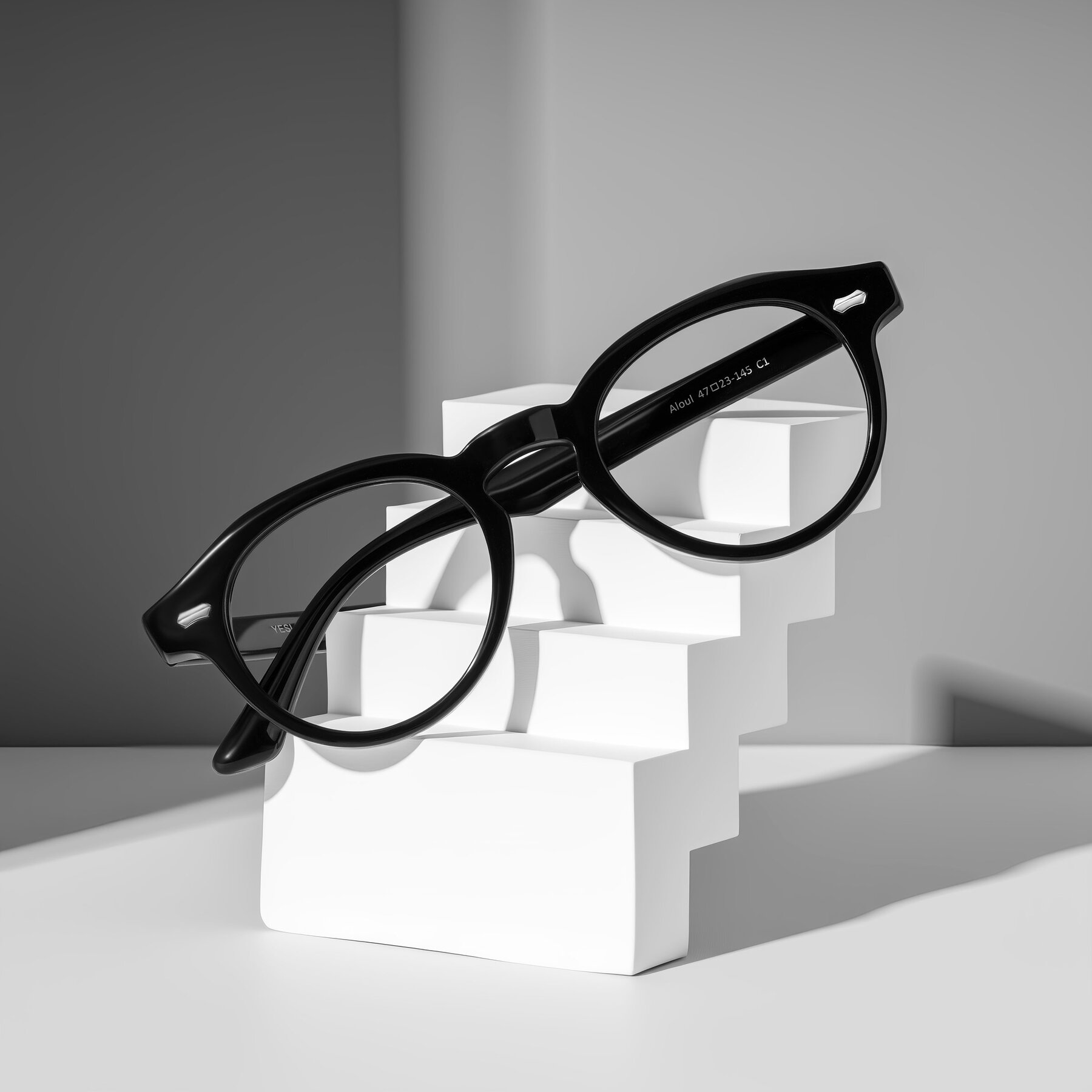 Lifestyle photography #1 of Aloul in Black with Clear Blue Light Blocking Lenses
