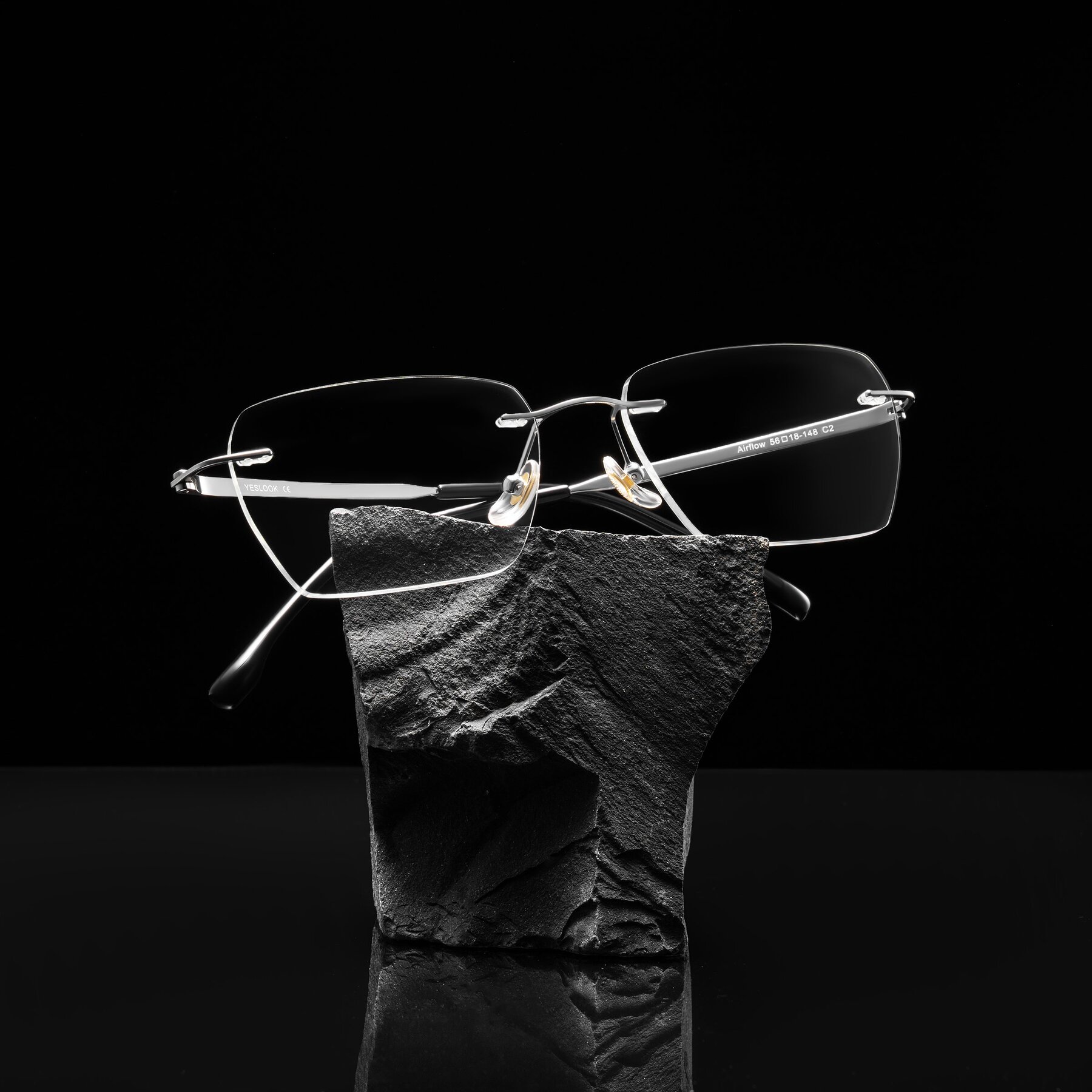 Lifestyle photography #1 of Airflow in Silver with Clear Reading Eyeglass Lenses