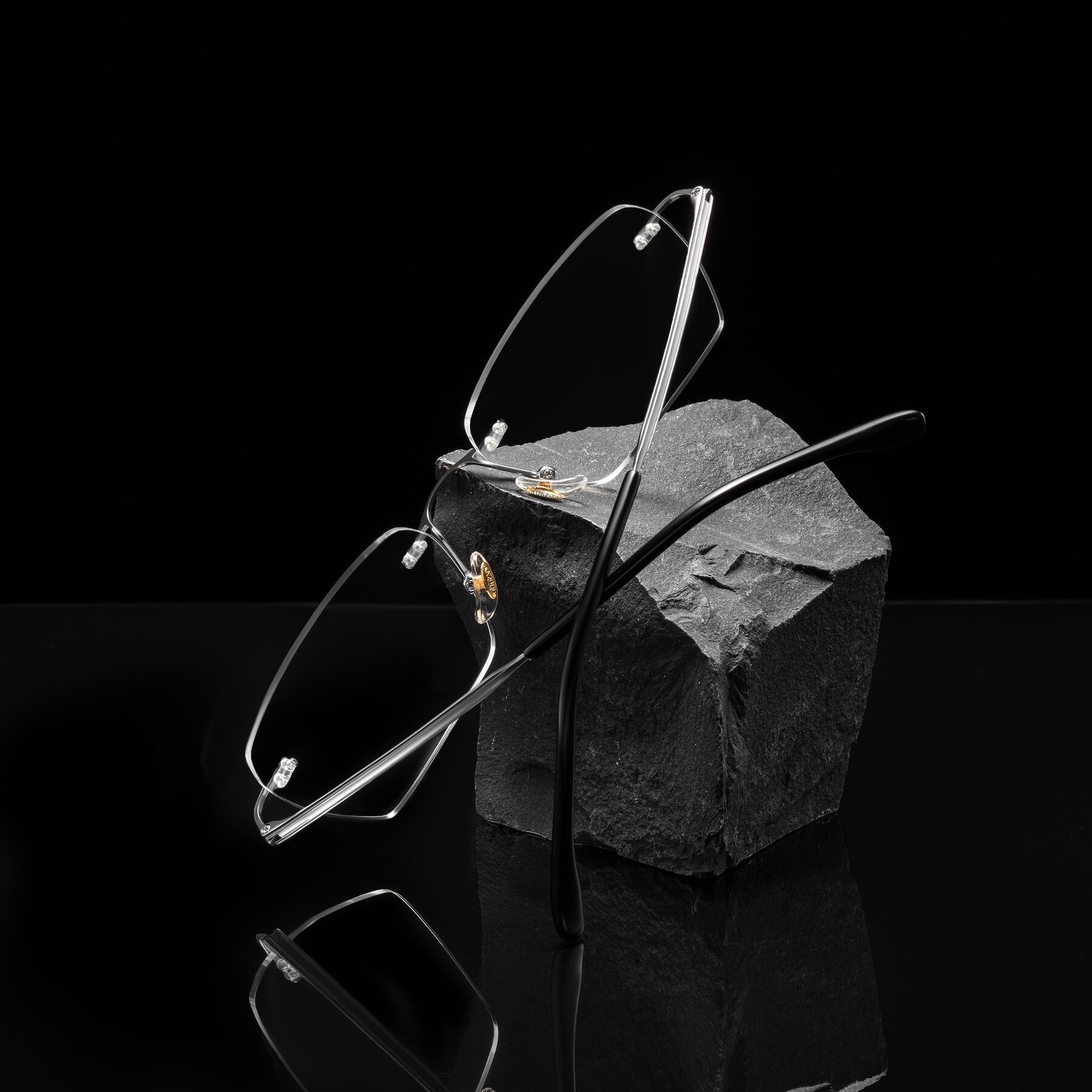 Lifestyle photography #2 of Airflow in Silver with Clear Reading Eyeglass Lenses