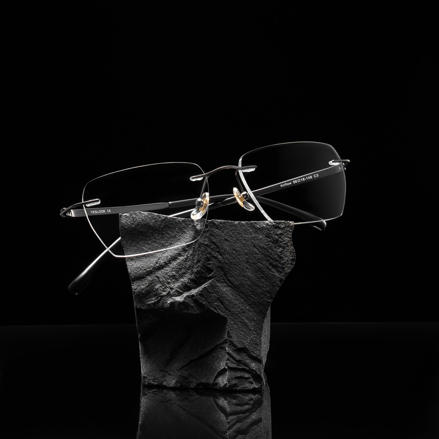 Lifestyle photography #1 of Airflow in Gunmetal with Clear Reading Eyeglass Lenses