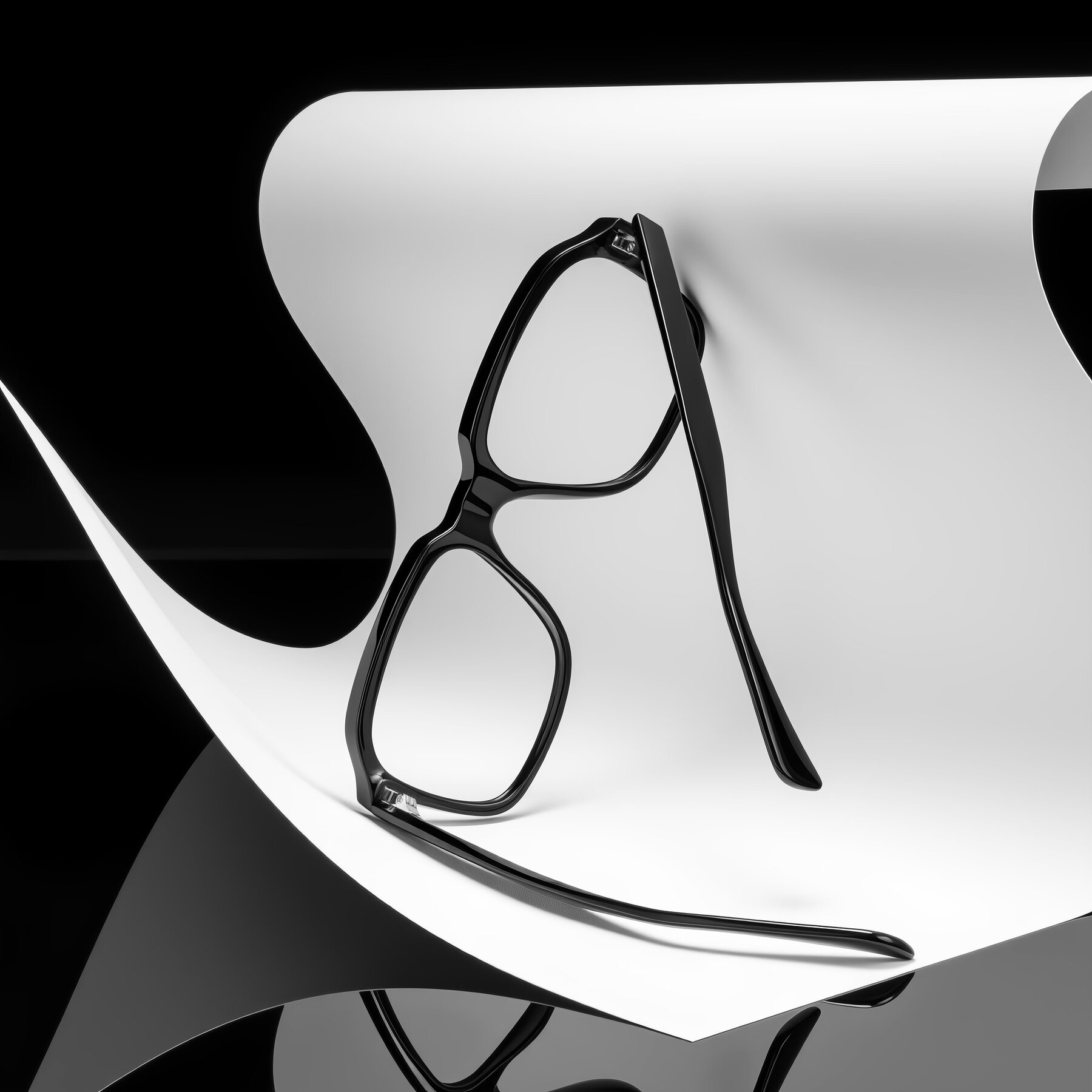 Lifestyle photography #1 of Upbeat in Black with Clear Eyeglass Lenses