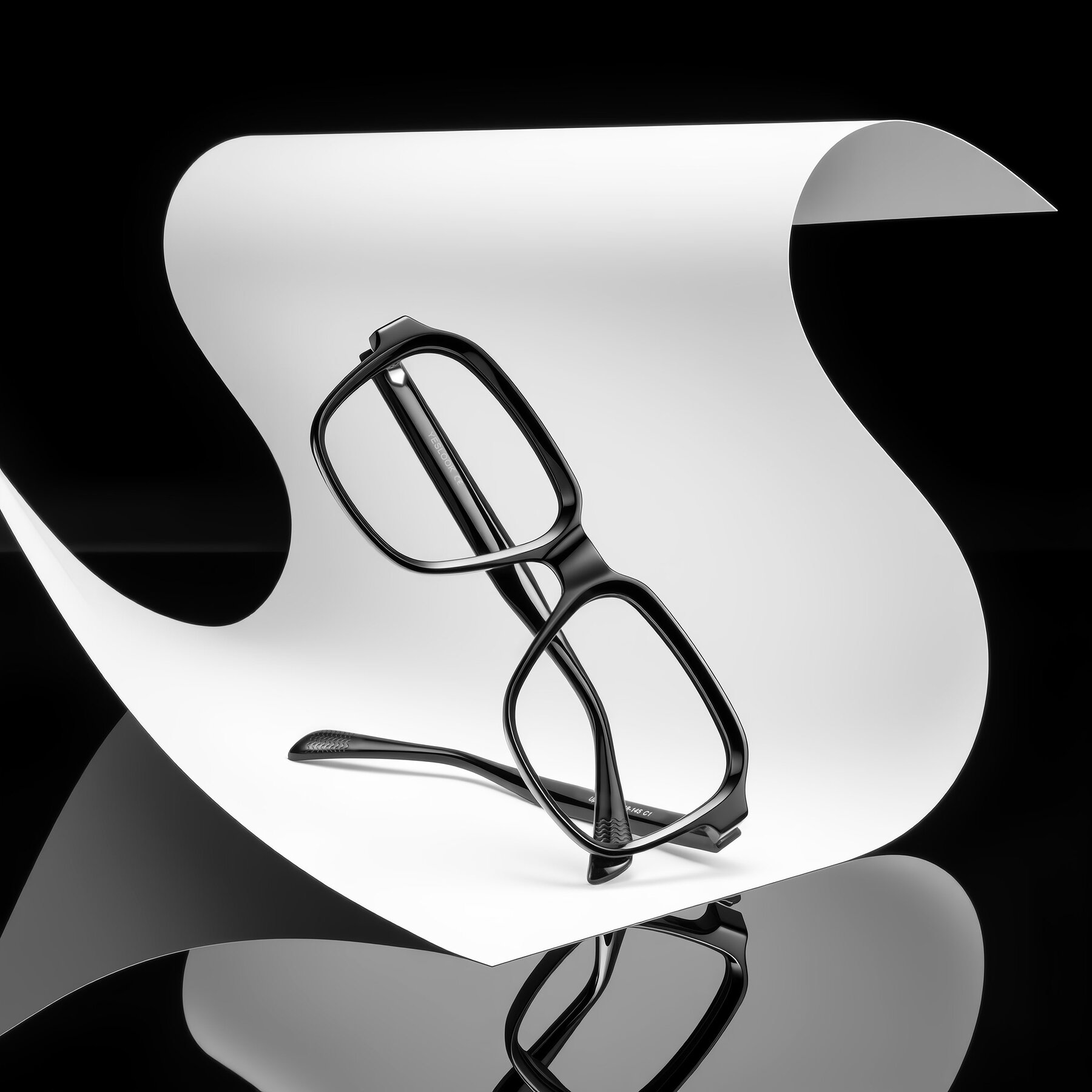 Lifestyle photography #2 of Upbeat in Black with Clear Eyeglass Lenses