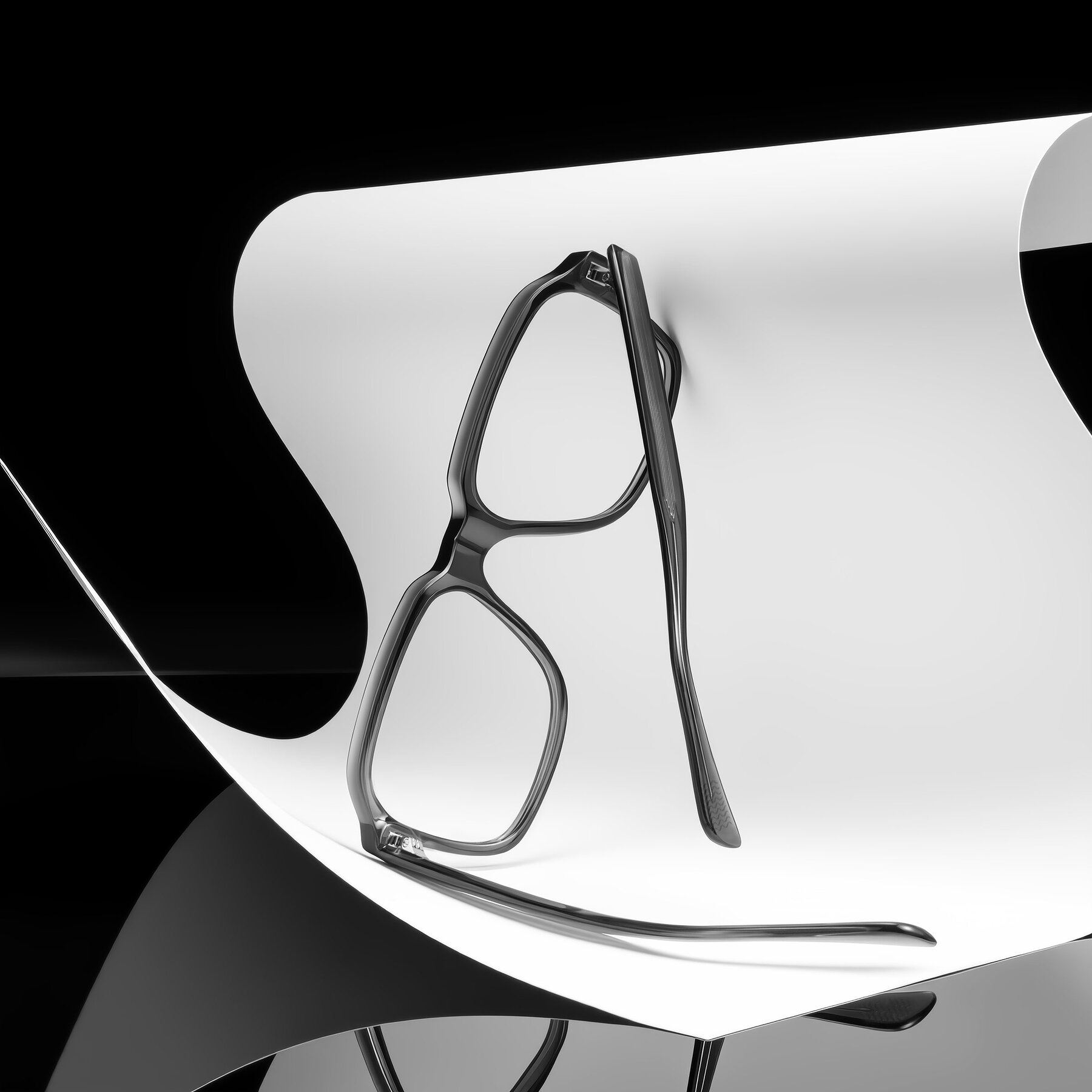 Lifestyle photography #1 of Upbeat in Translucent Gray with Clear Reading Eyeglass Lenses