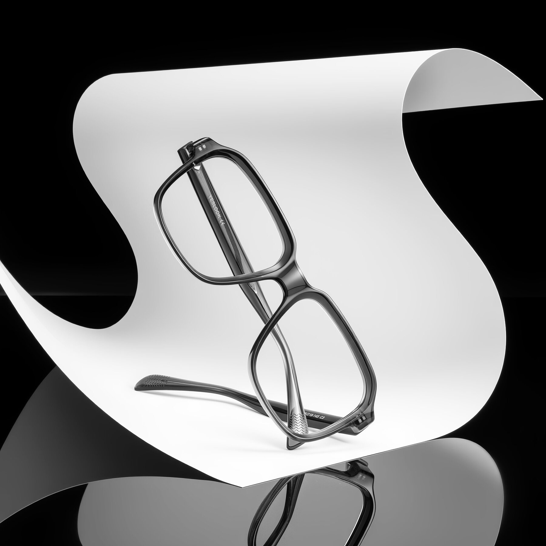 Lifestyle photography #2 of Upbeat in Translucent Gray with Clear Reading Eyeglass Lenses