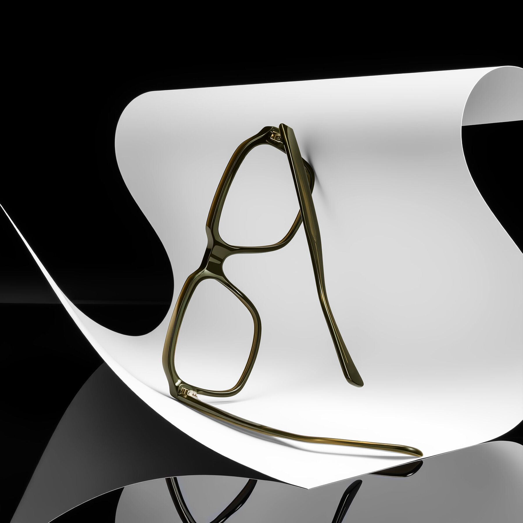 Lifestyle photography #1 of Upbeat in Translucent Olive Gray with Clear Eyeglass Lenses