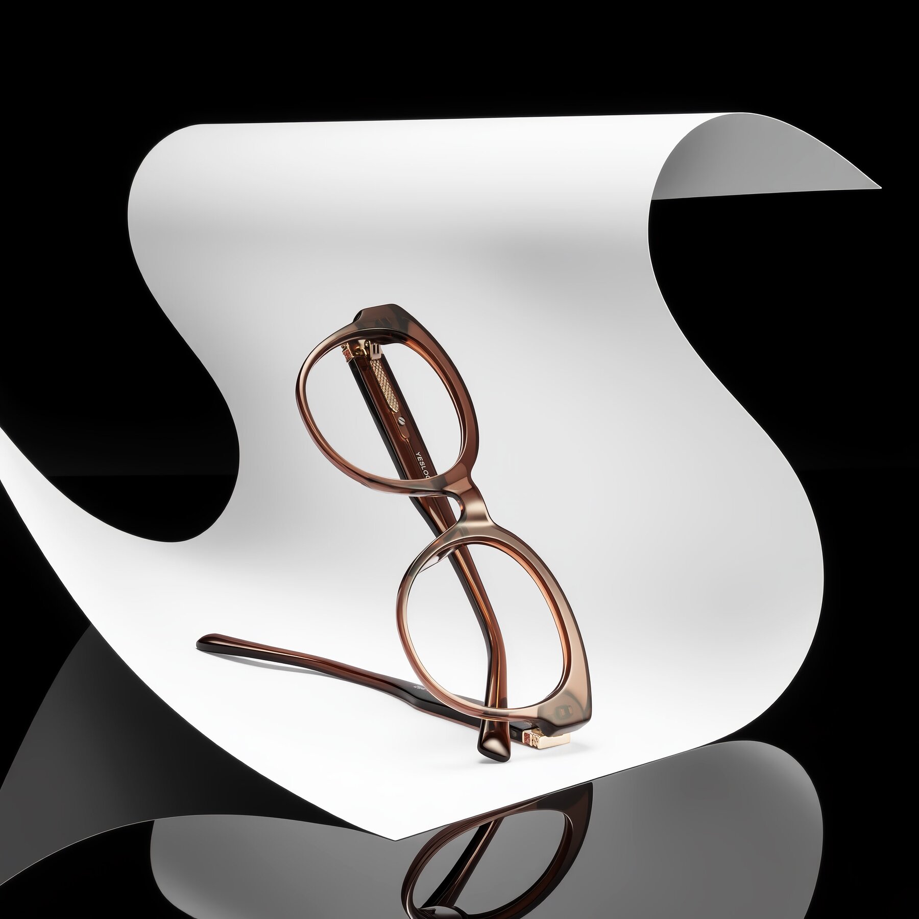 Lifestyle photography #2 of Zipa in Translucent Brown with Clear Eyeglass Lenses