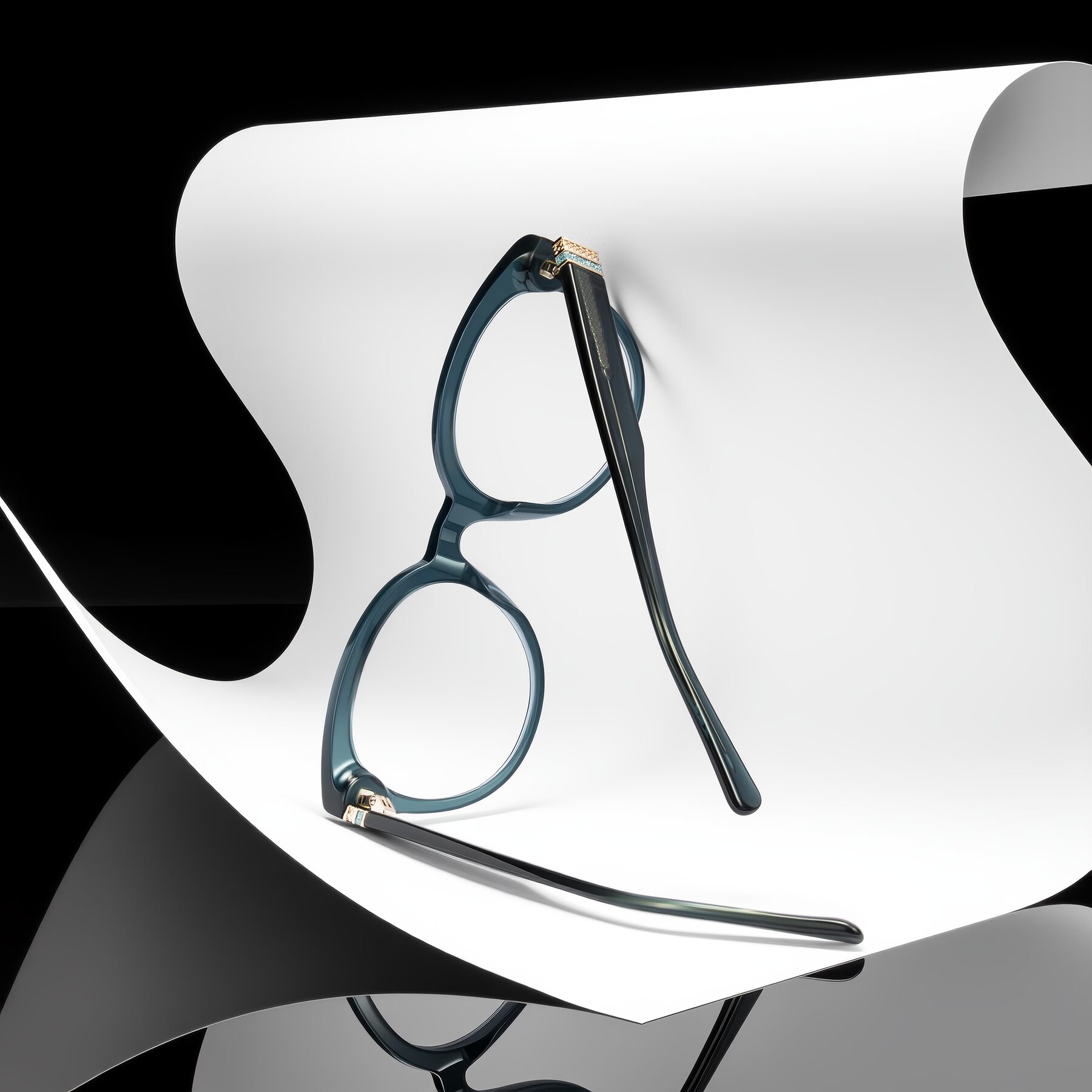 Lifestyle photography #1 of Zipa in Petrol Blue with Clear Eyeglass Lenses