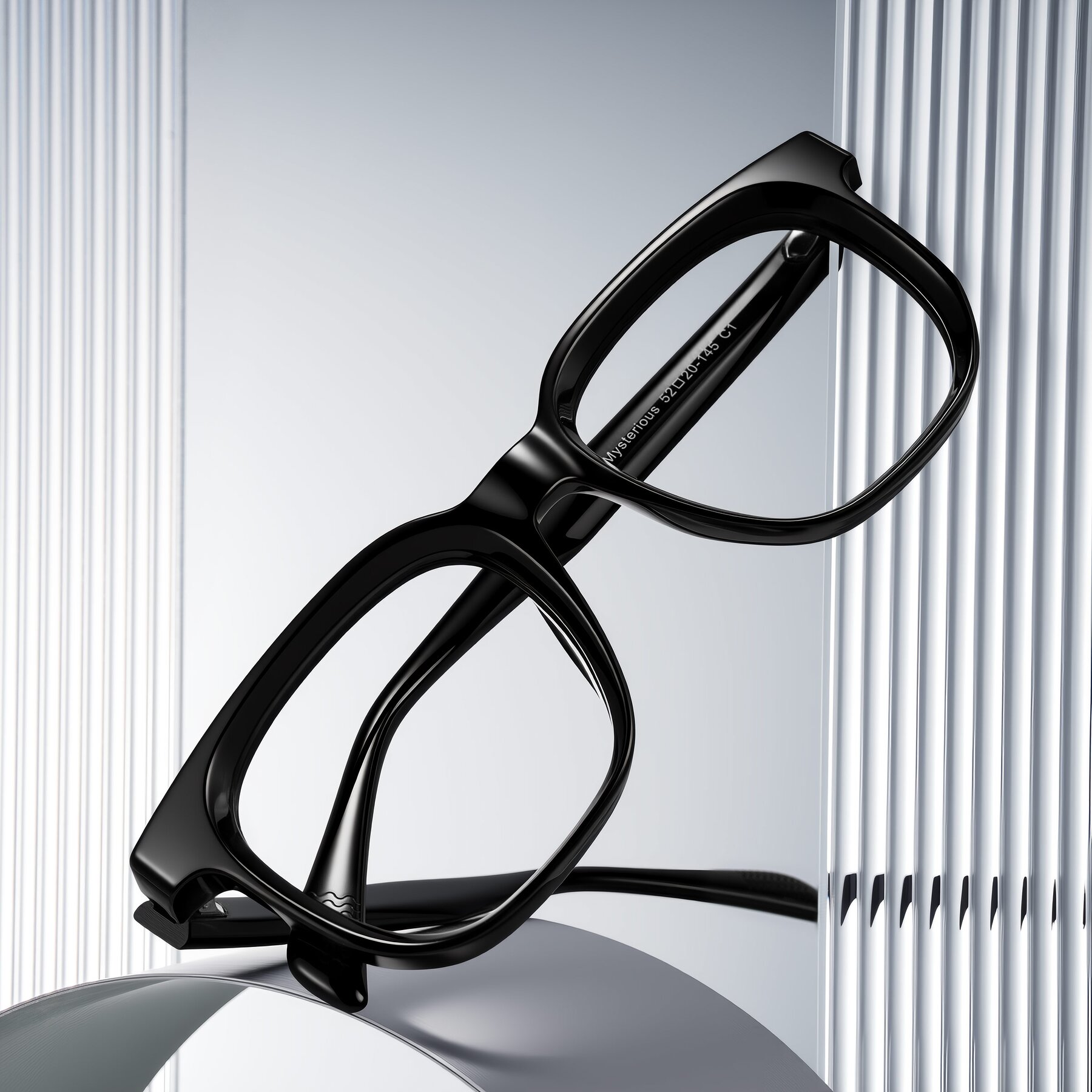 Lifestyle photography #1 of Mysterious in Black with Clear Eyeglass Lenses