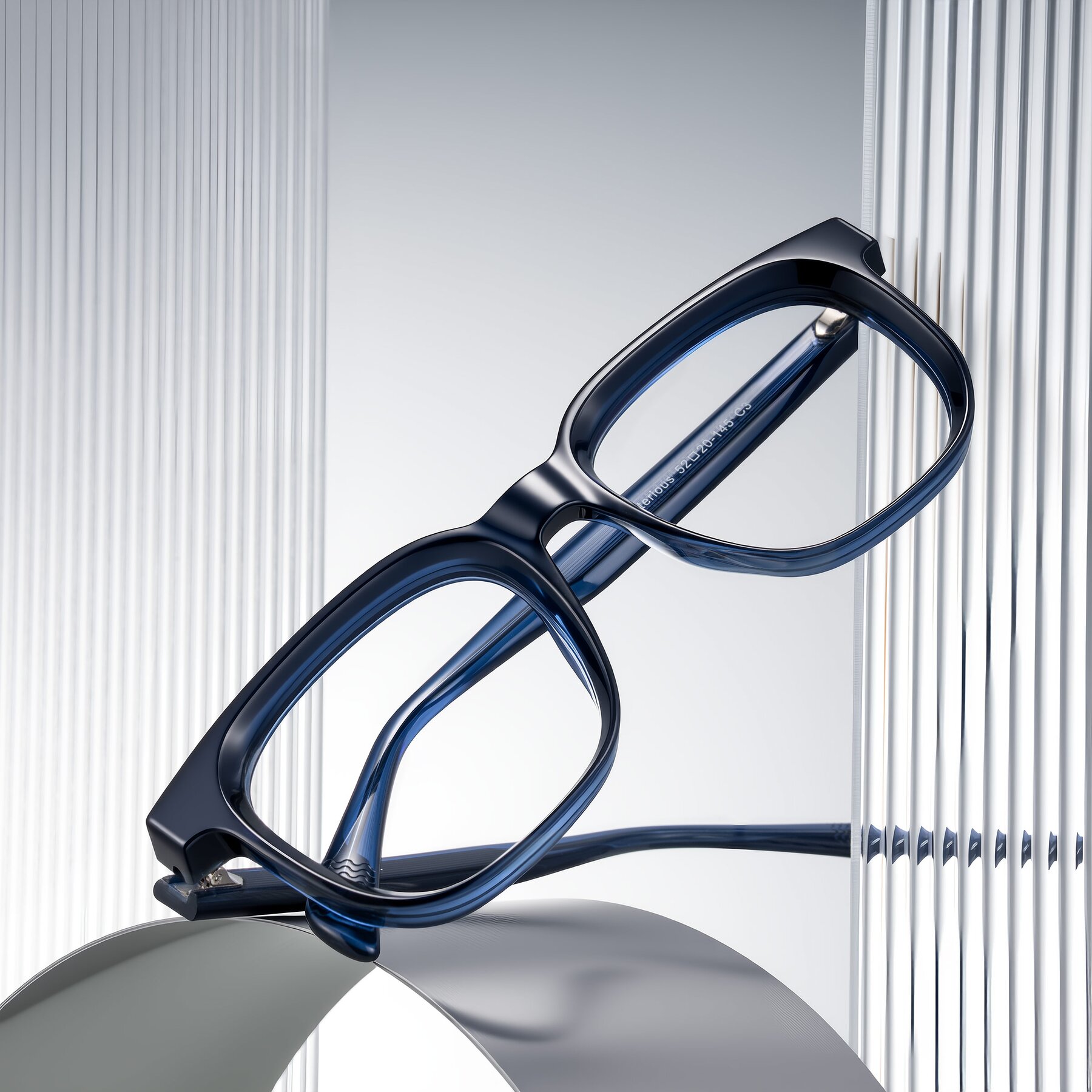 Lifestyle photography #1 of Mysterious in Dark Blue with Clear Eyeglass Lenses