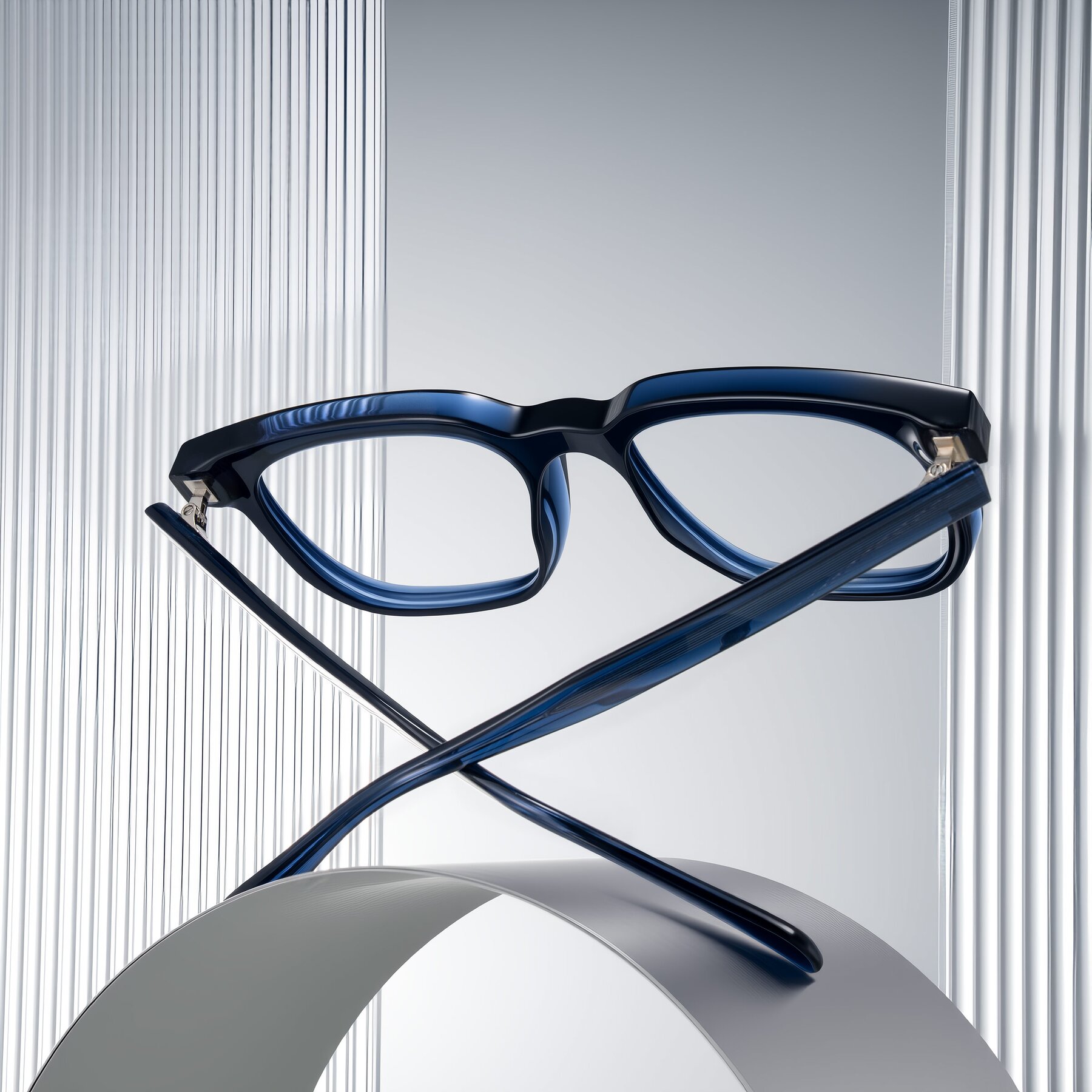 Lifestyle photography #2 of Mysterious in Dark Blue with Clear Eyeglass Lenses
